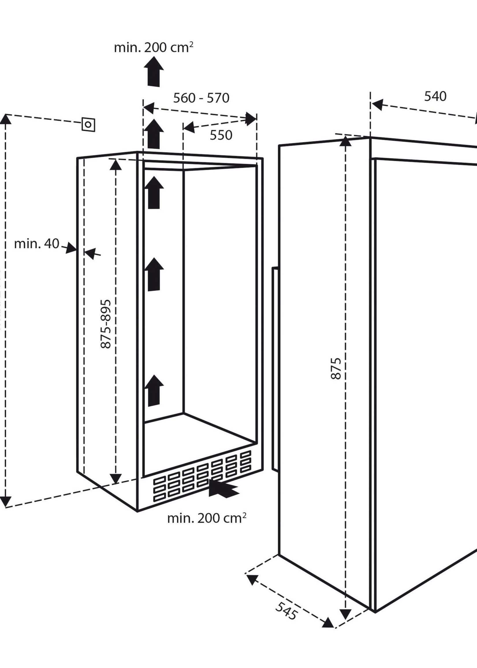 Inventum IKV0881S inbouw koelkast 88 cm