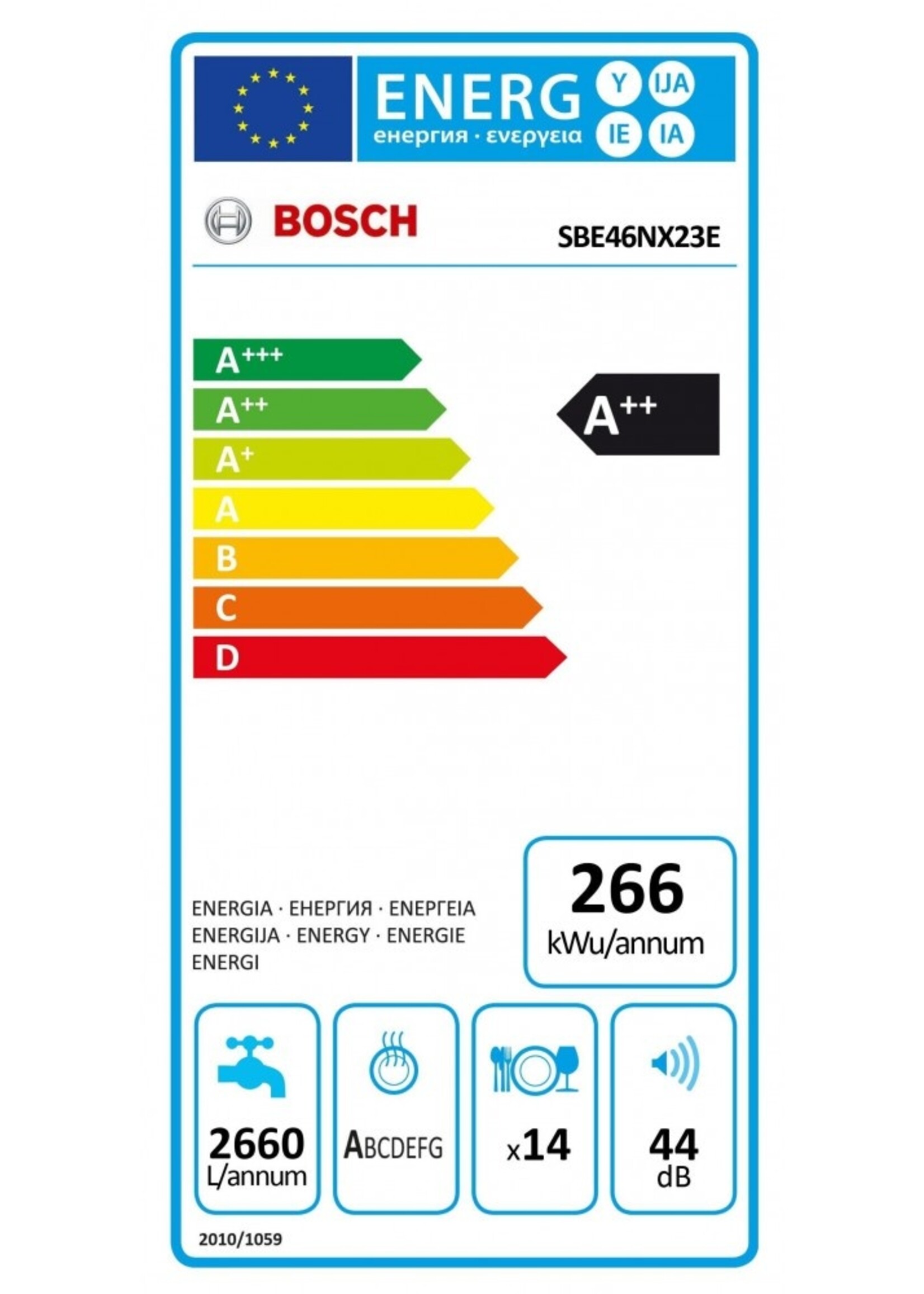 Bosch SBE46NX23E volledig geïntegreerde vaatwasser