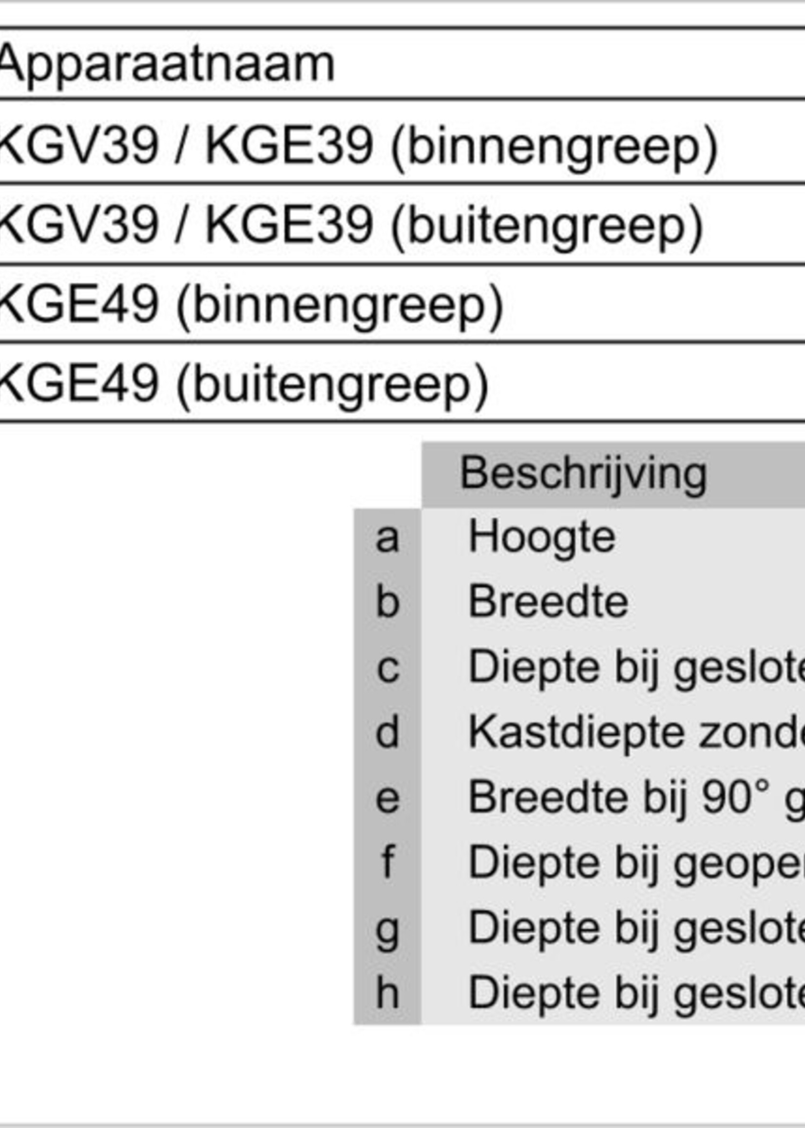 Bosch KGE39AWCA vrijstaande koel/vriescombinatie