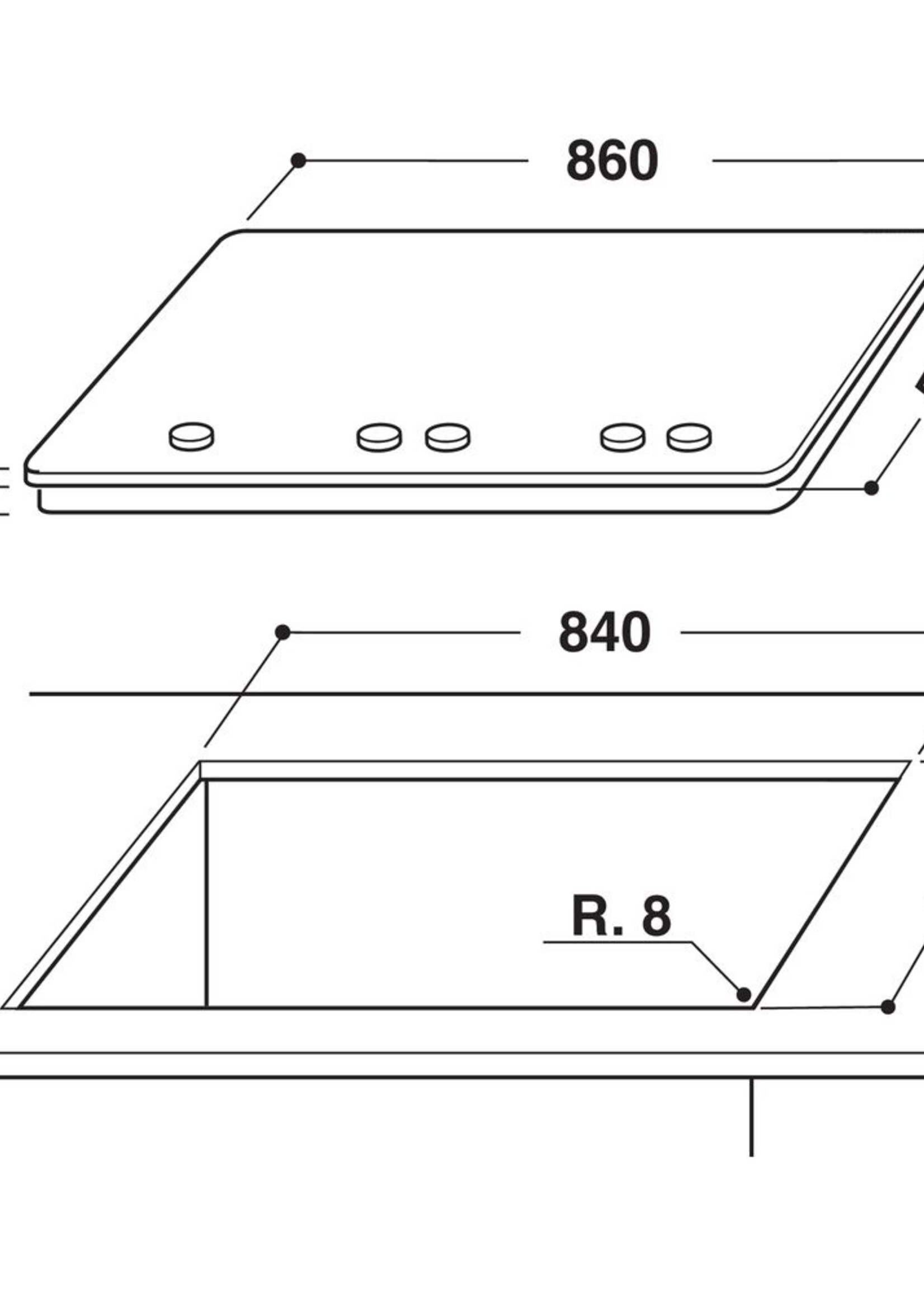 Whirlpool GMA9522IX inbouw gaskookplaat