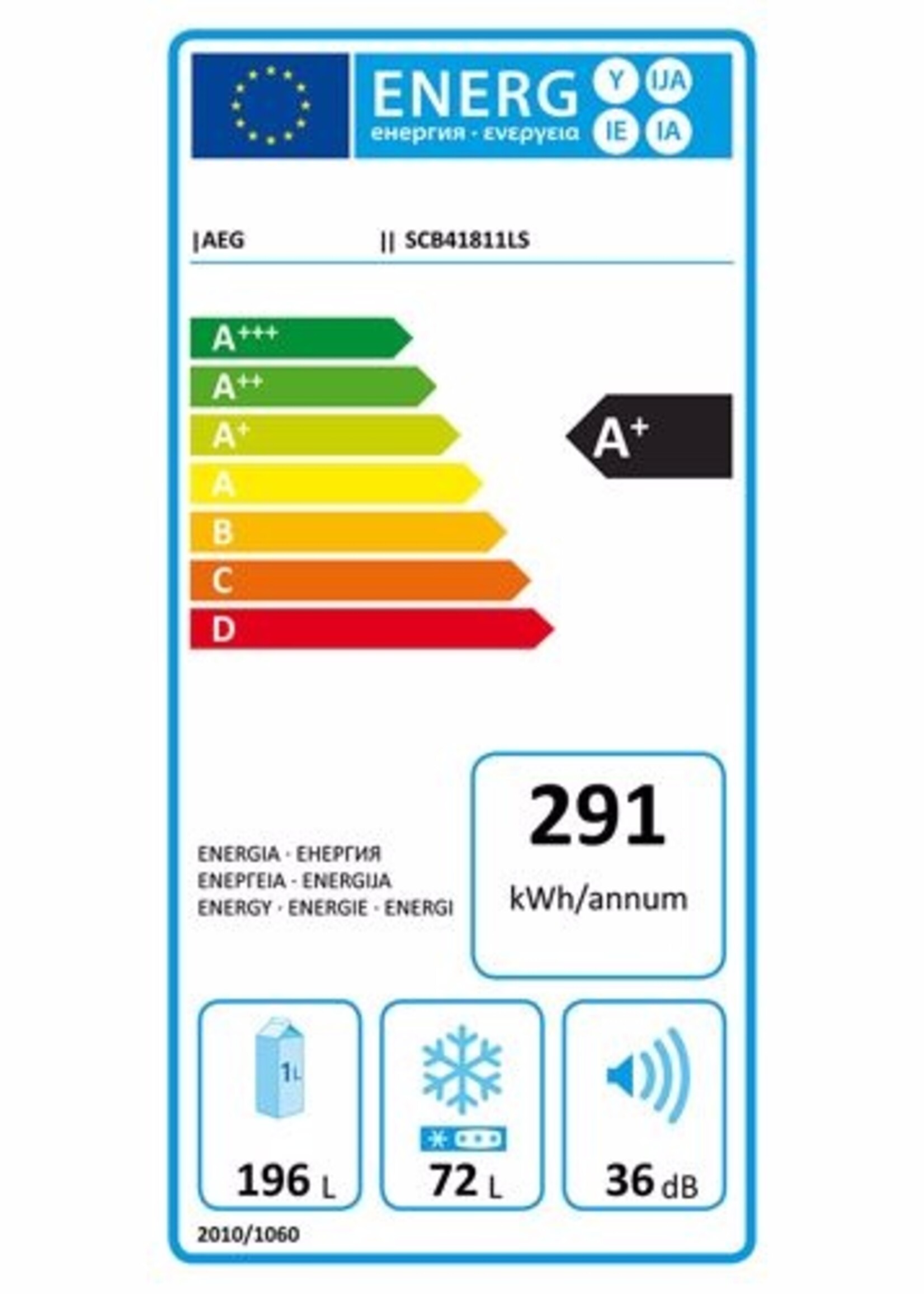 AEG SCB41811LS  koel/vrieskast