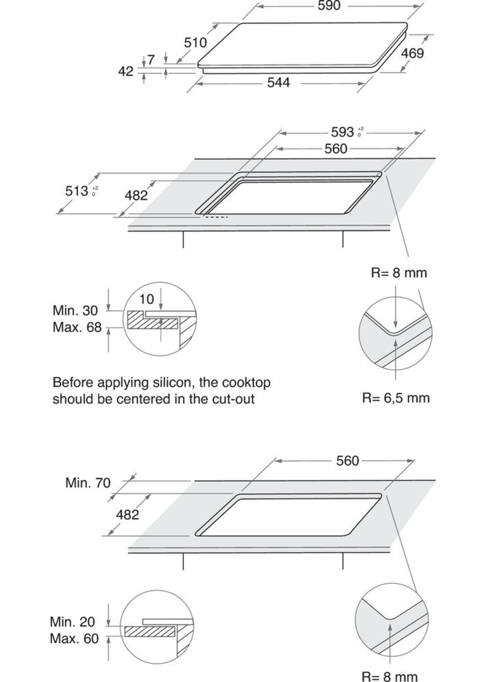 Whirlpool GOB616NBNL gaskookplaat