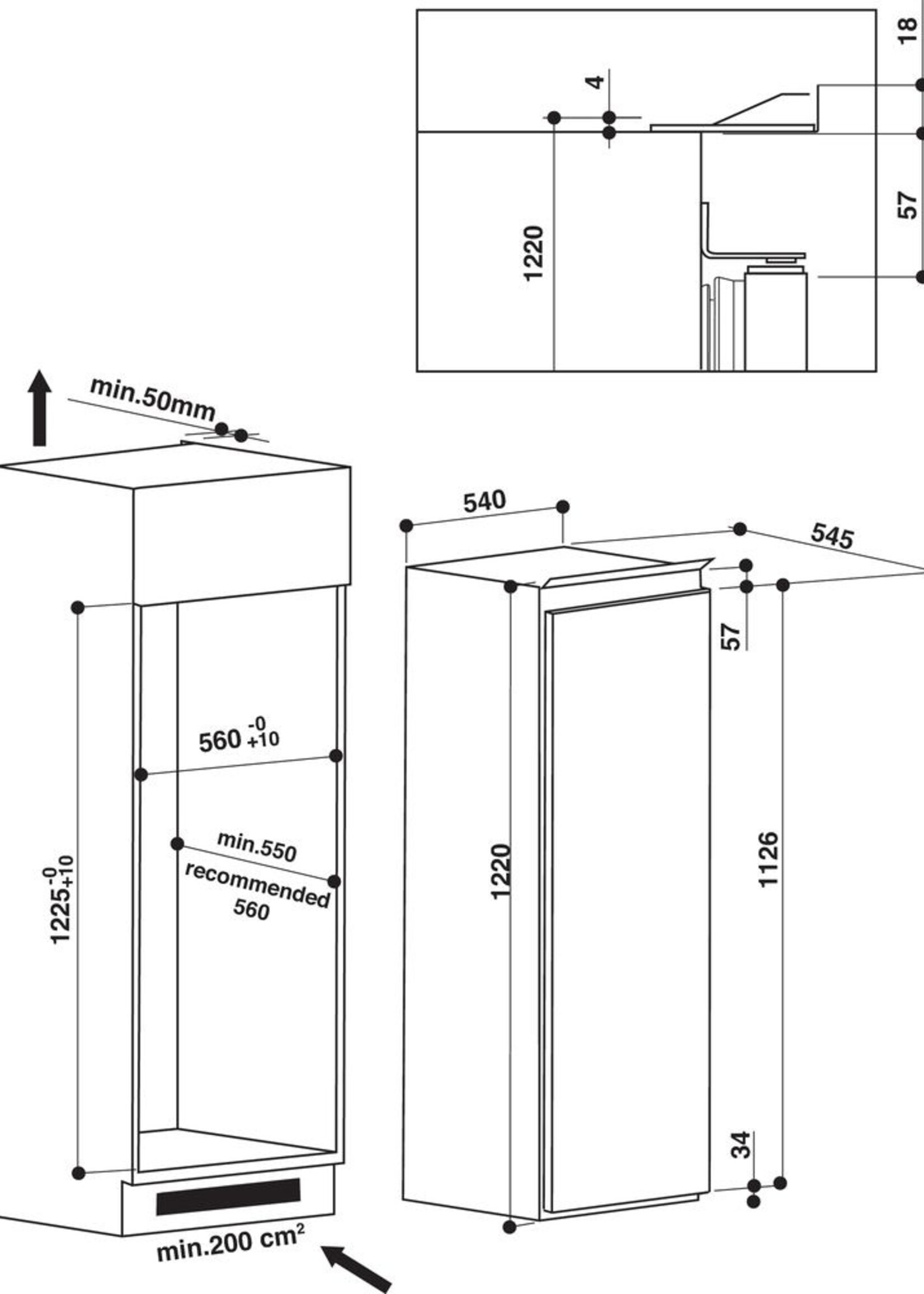 Whirlpool ARG718A+1 koelkast 54 cm
