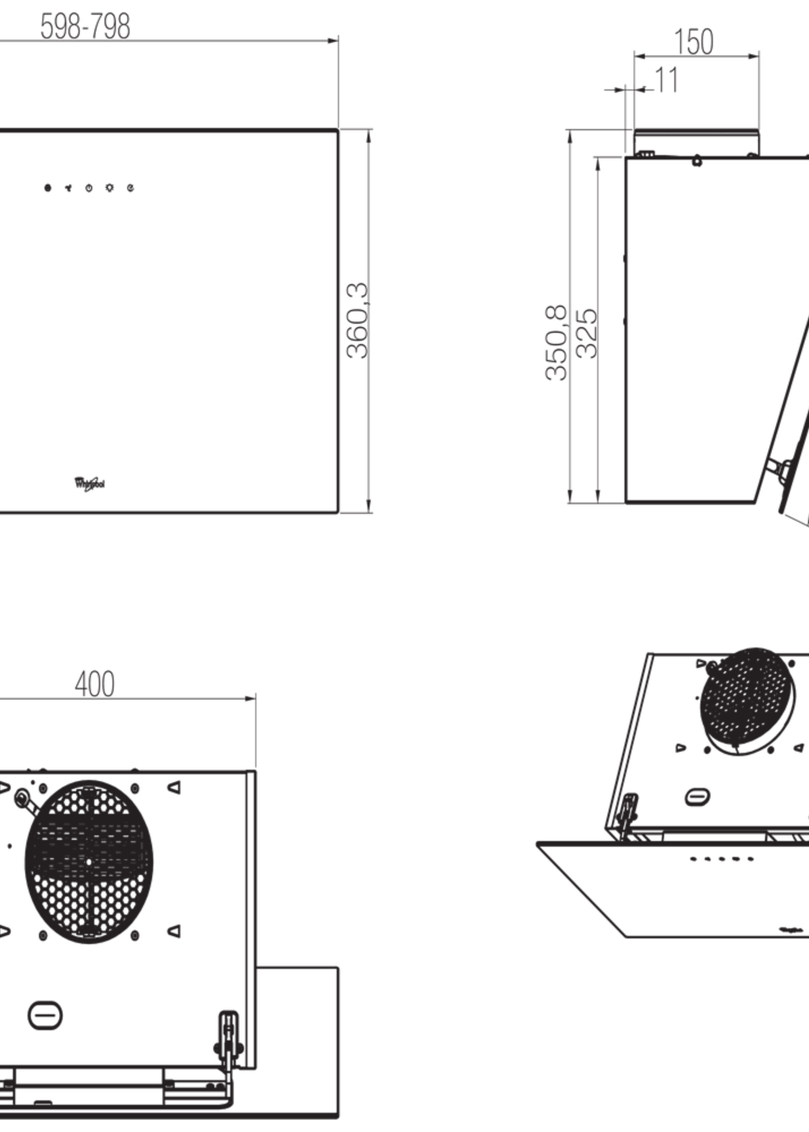 Whirlpool AKR039GBL dampafzuigkap