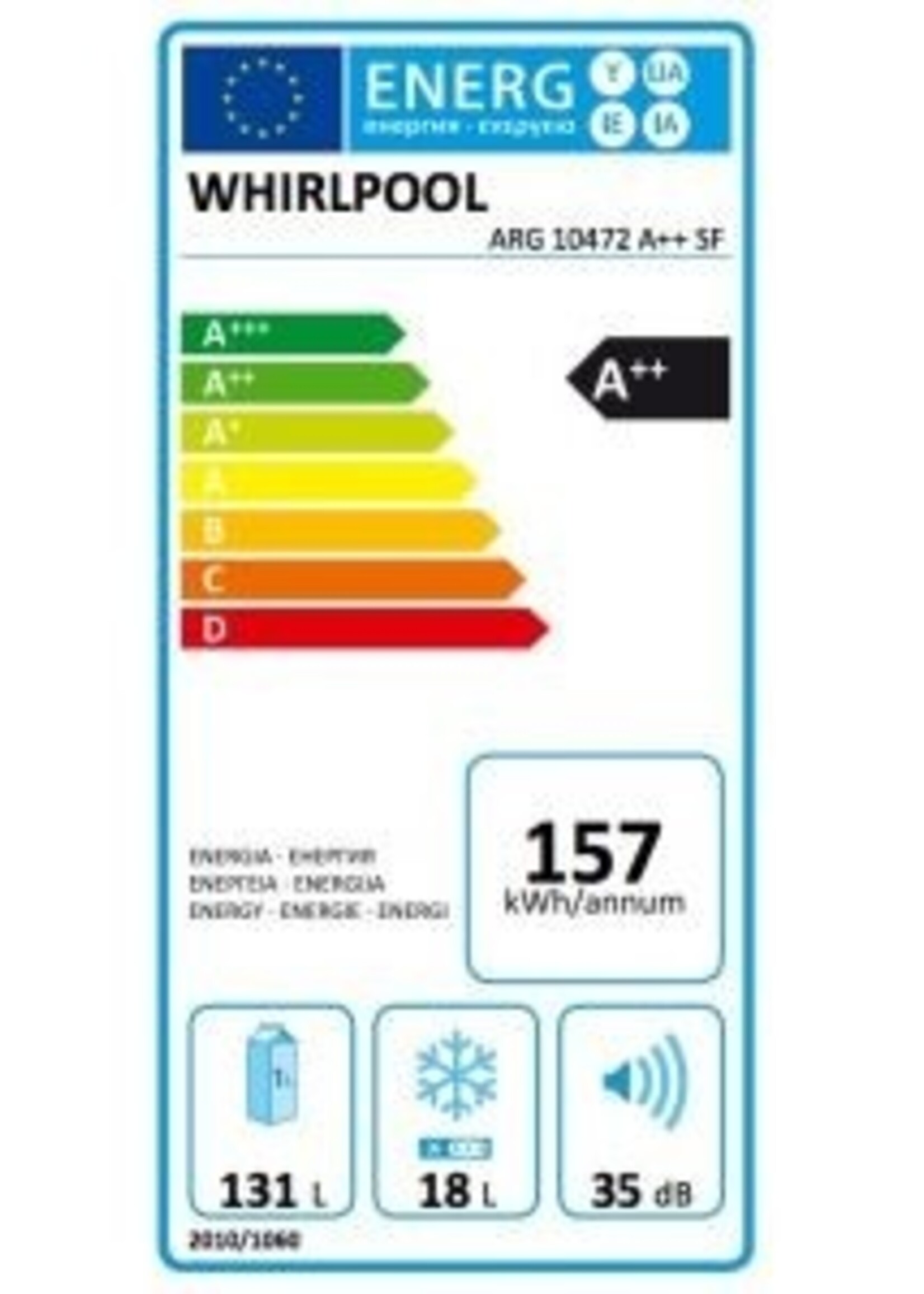 Whirlpool ARG10472A++SF koelkast 54 cm