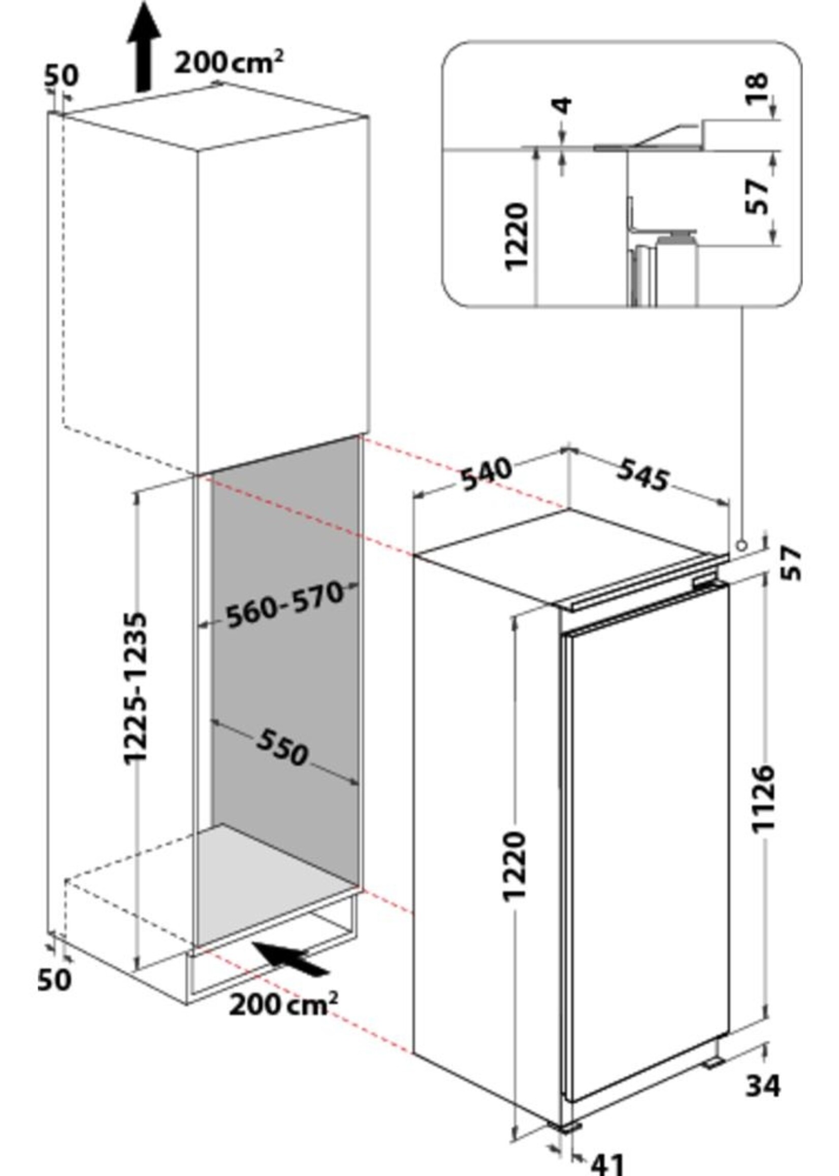 Whirlpool ARG8612A+ koelkast 122 cm
