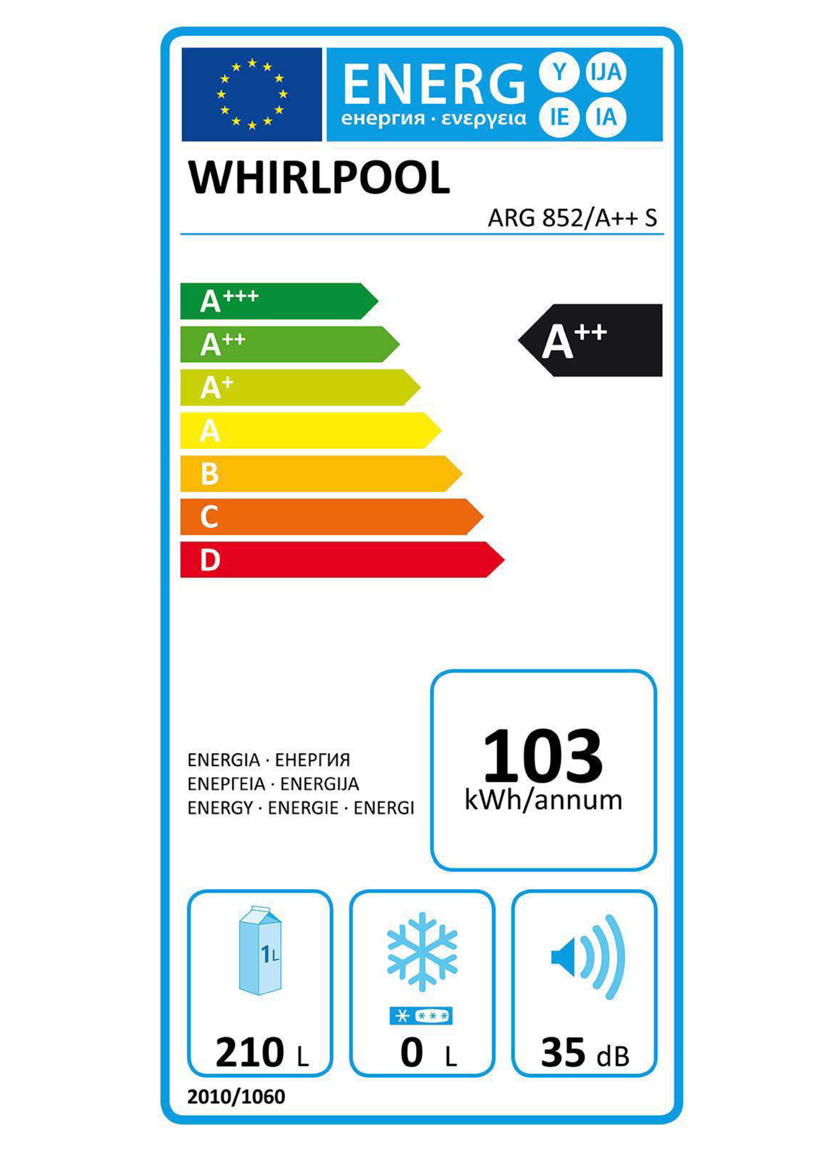 Whirlpool ARG852A++S koelkast 56 cm