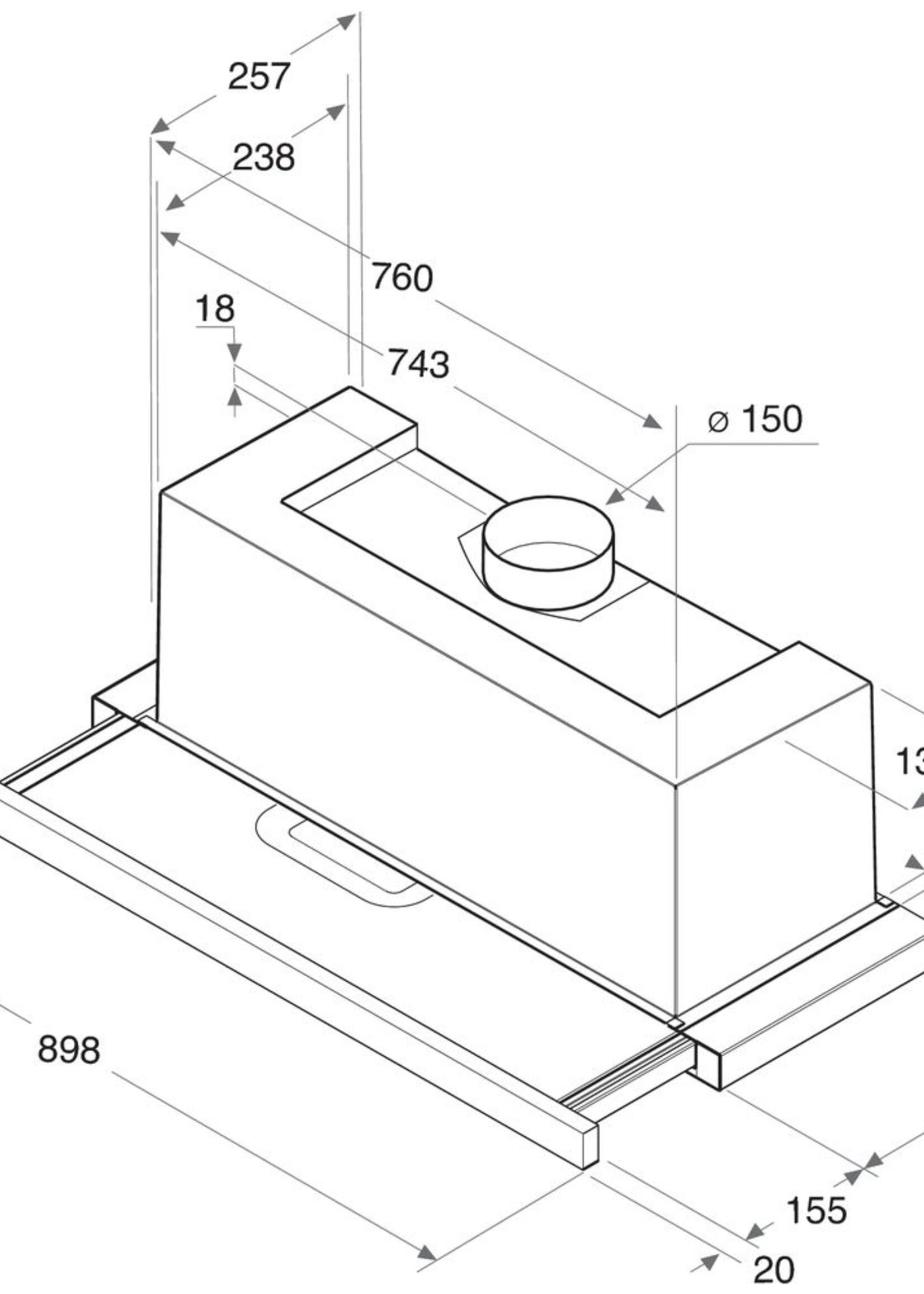 Whirlpool AKR4731IX afzuigkap 90 cm
