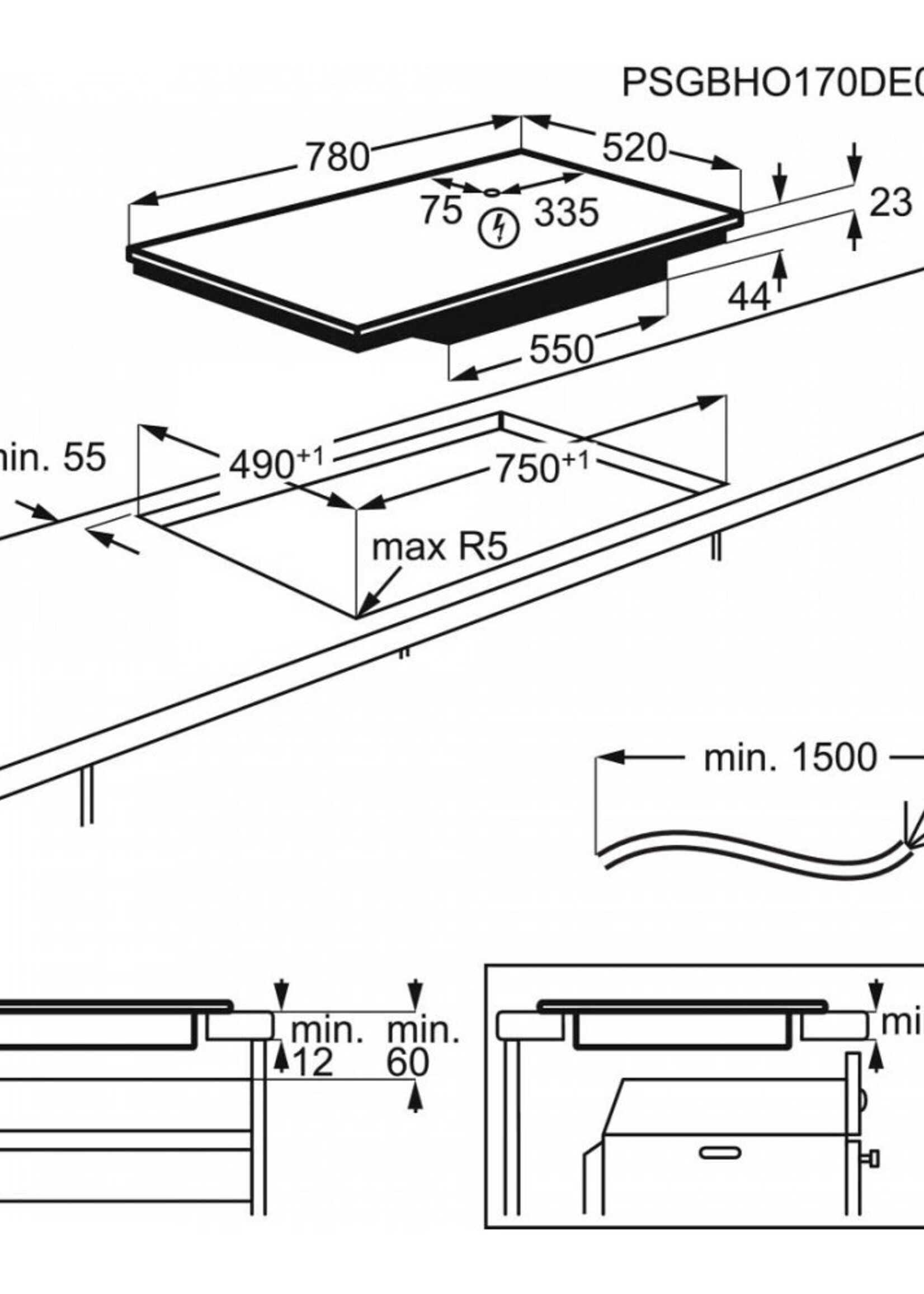 AEG IPE8453SFB Inductiekookplaat - 80 cm