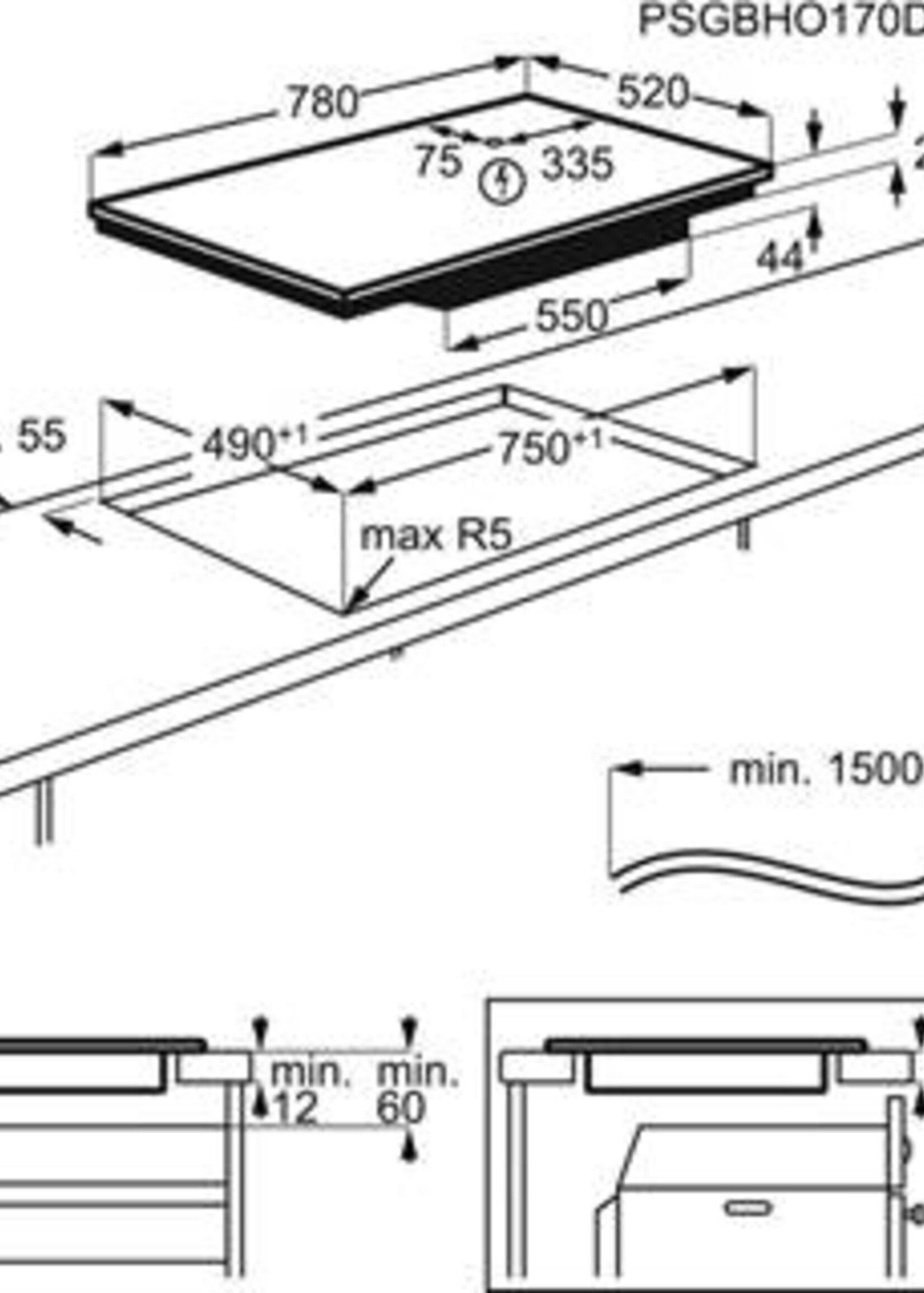 AEG IKB8440SFB Inductiekookplaat - 80 cm