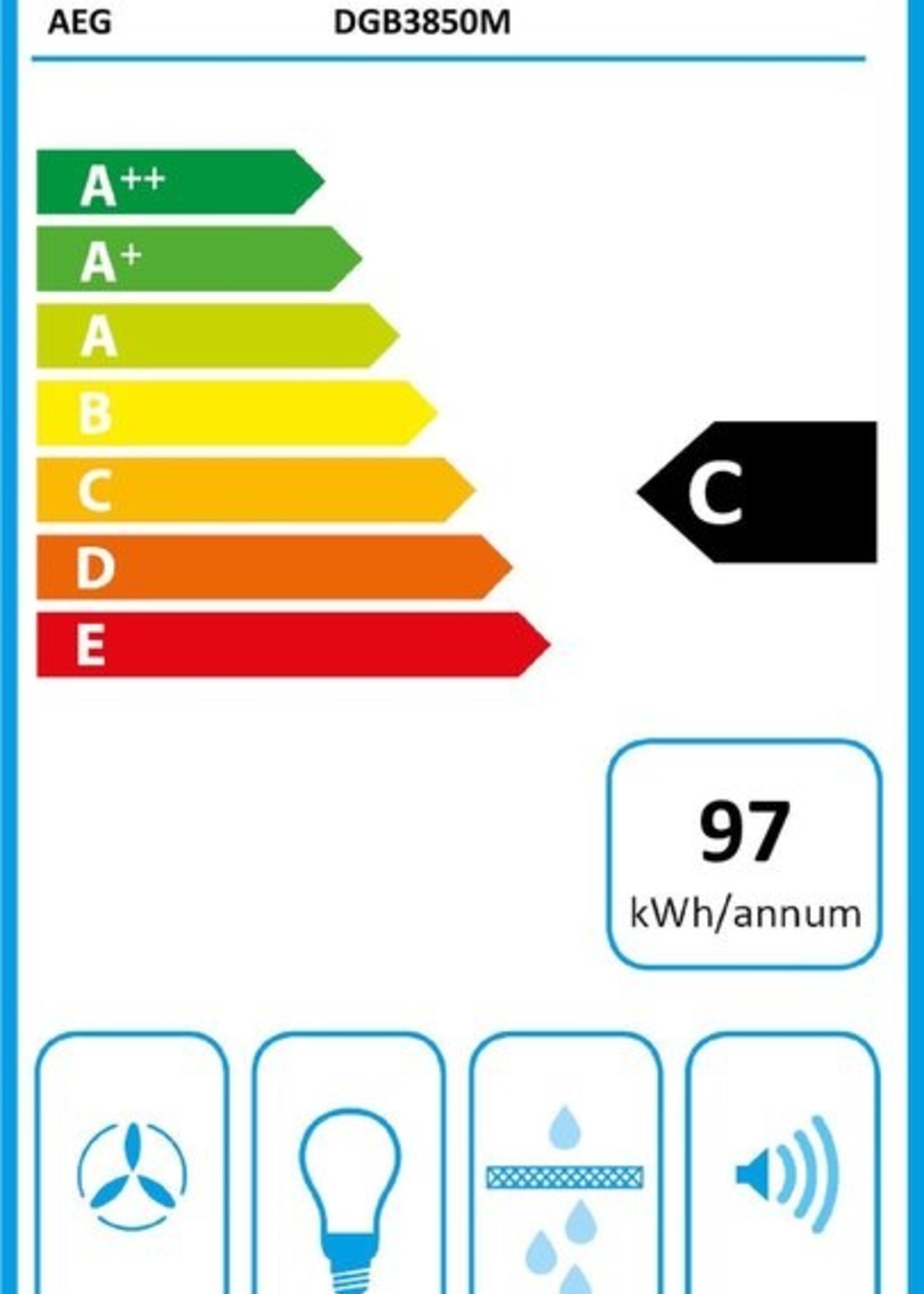 AEG DGB3850M afzuigkap 70 cm