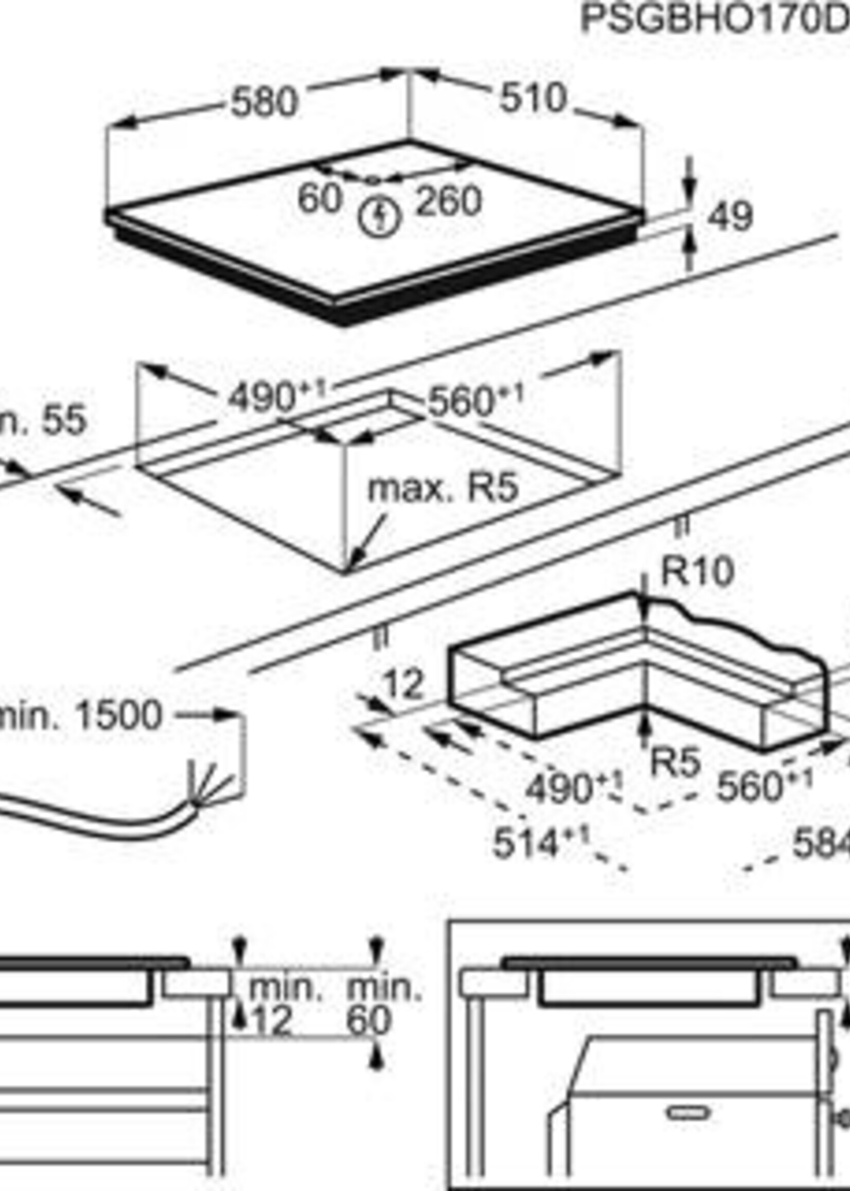 AEG IKK6440SCB Inductiekookplaat - 60 cm