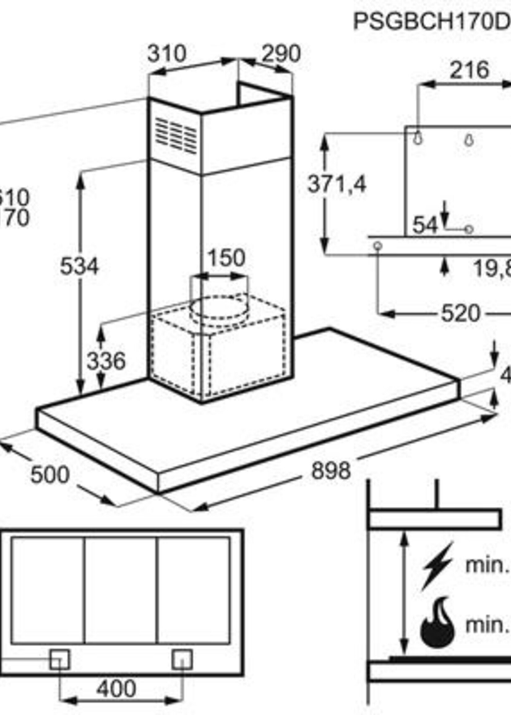 AEG DBE5960HM afzuigkap 90 cm