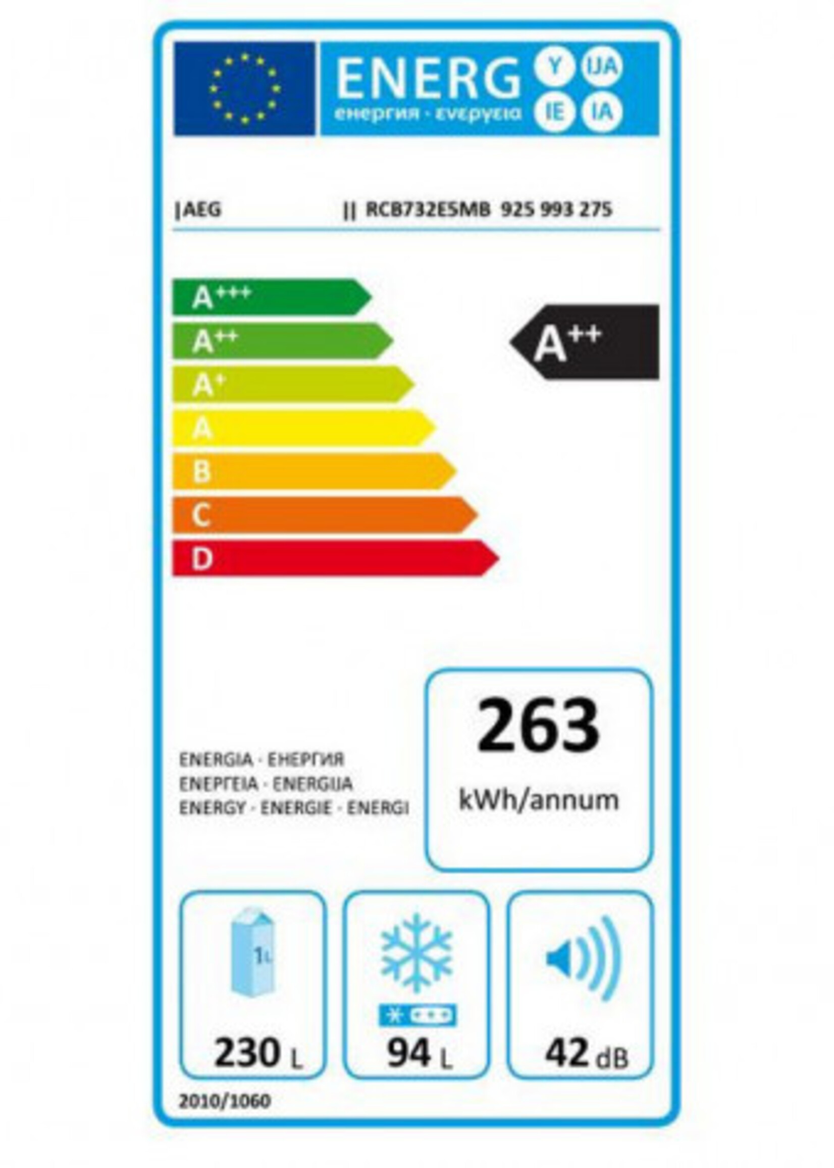 AEG RCB732E5MB koel/vrieskast