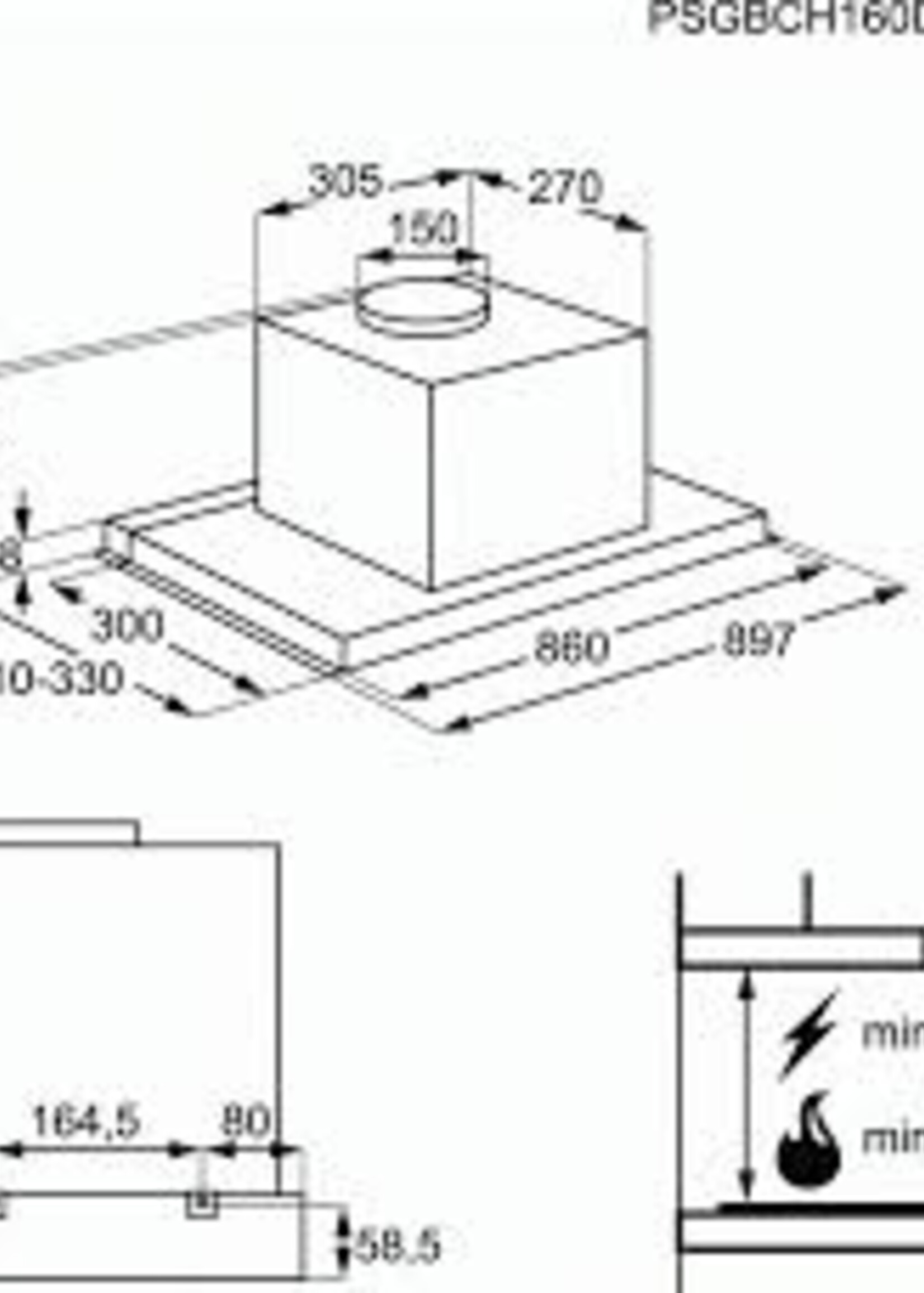 AEG DPE5950G afzuigkap 90 cm