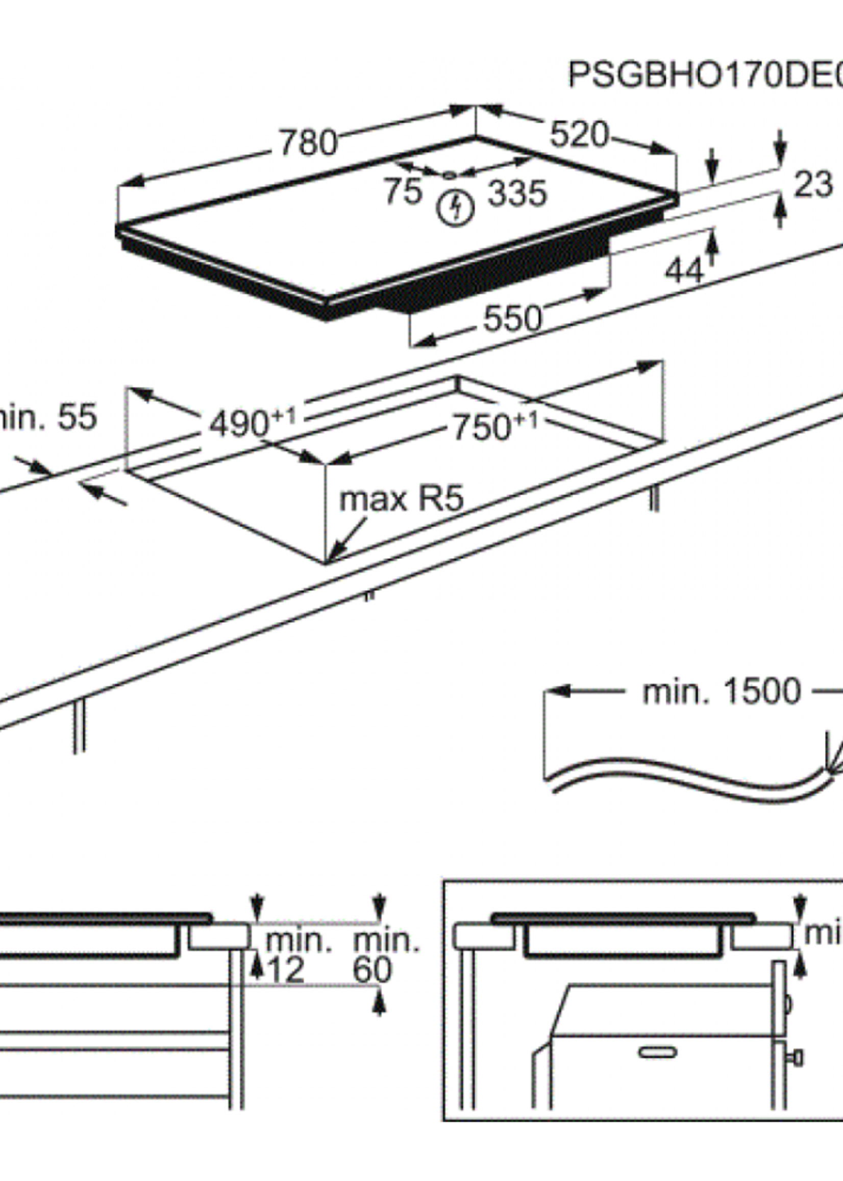 AEG IAE8442SFB Inductiekookplaat - 80 cm
