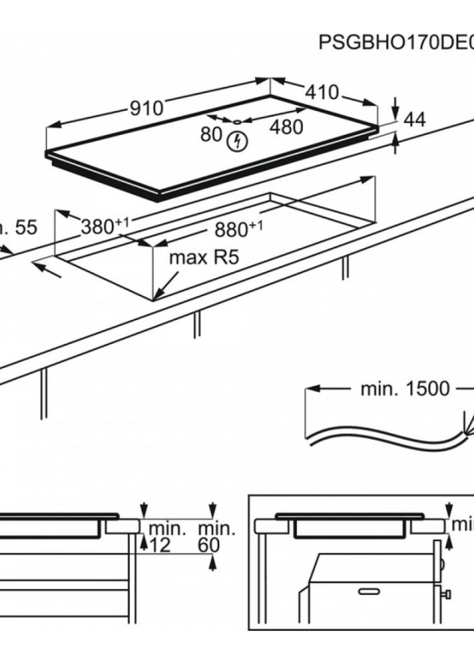 AEG IPE93531FB Inductiekookplaat - 90 cm