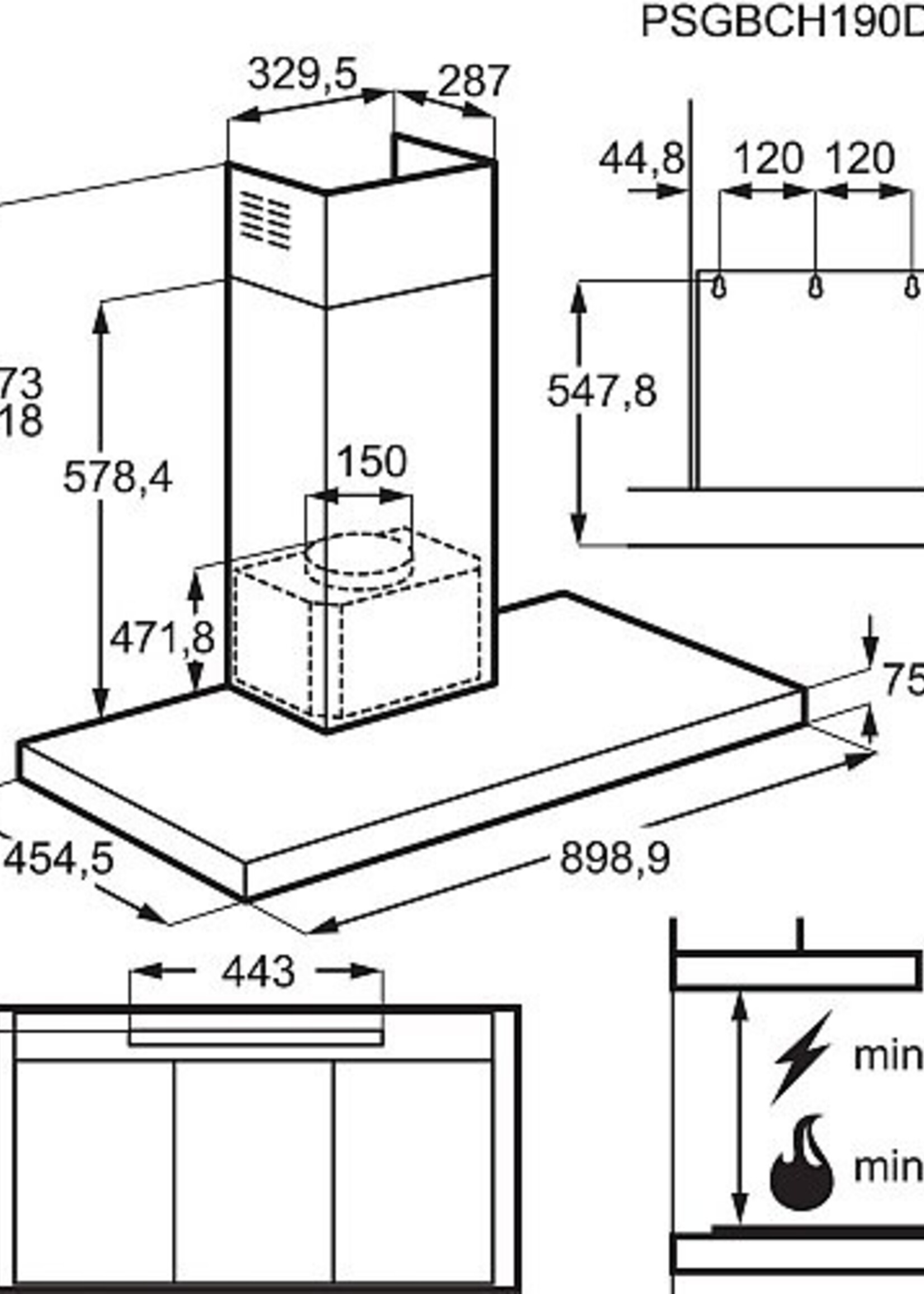 AEG DBK8990HG afzuigkap 90 cm