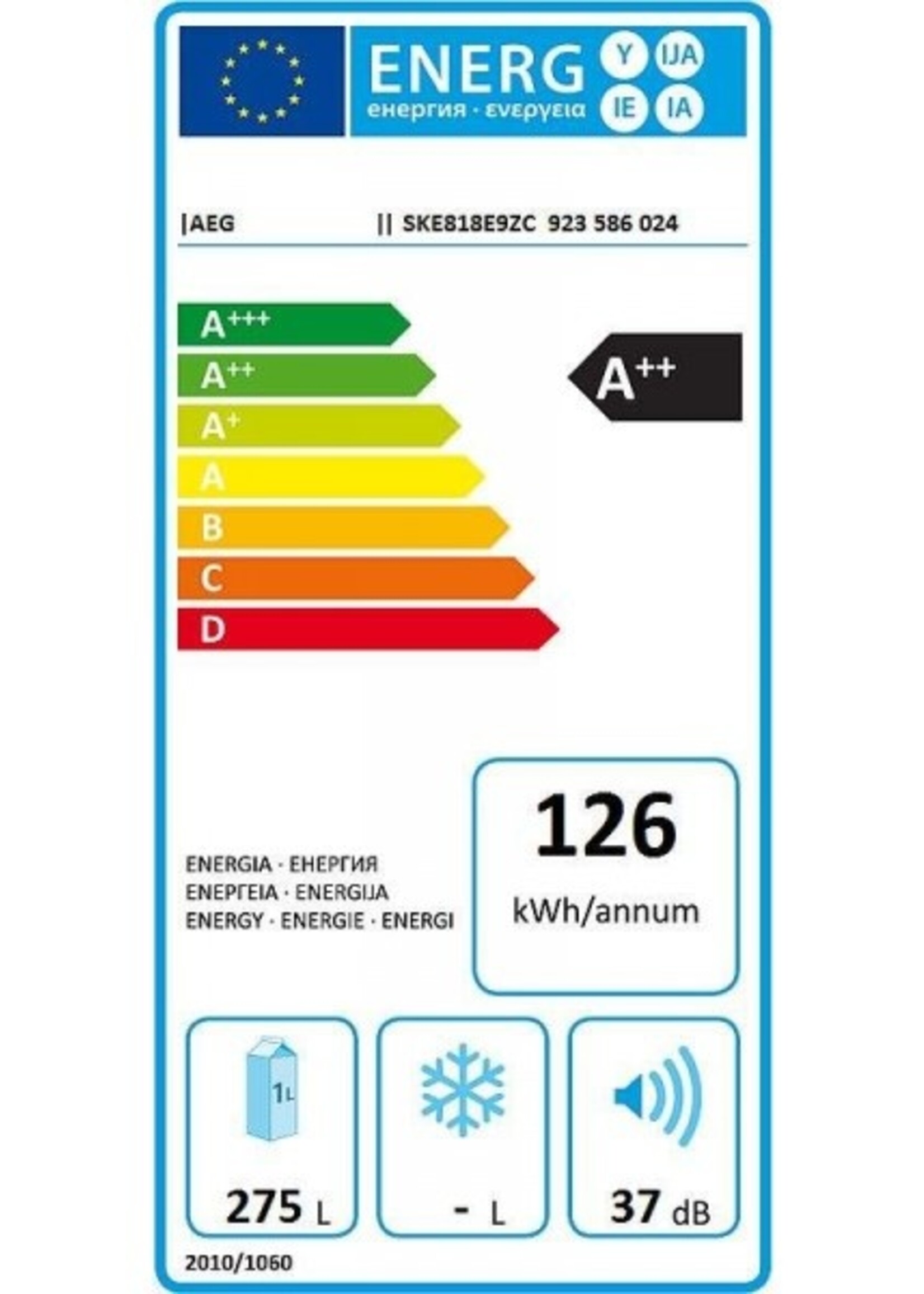 AEG SKE818E9ZC koelkast