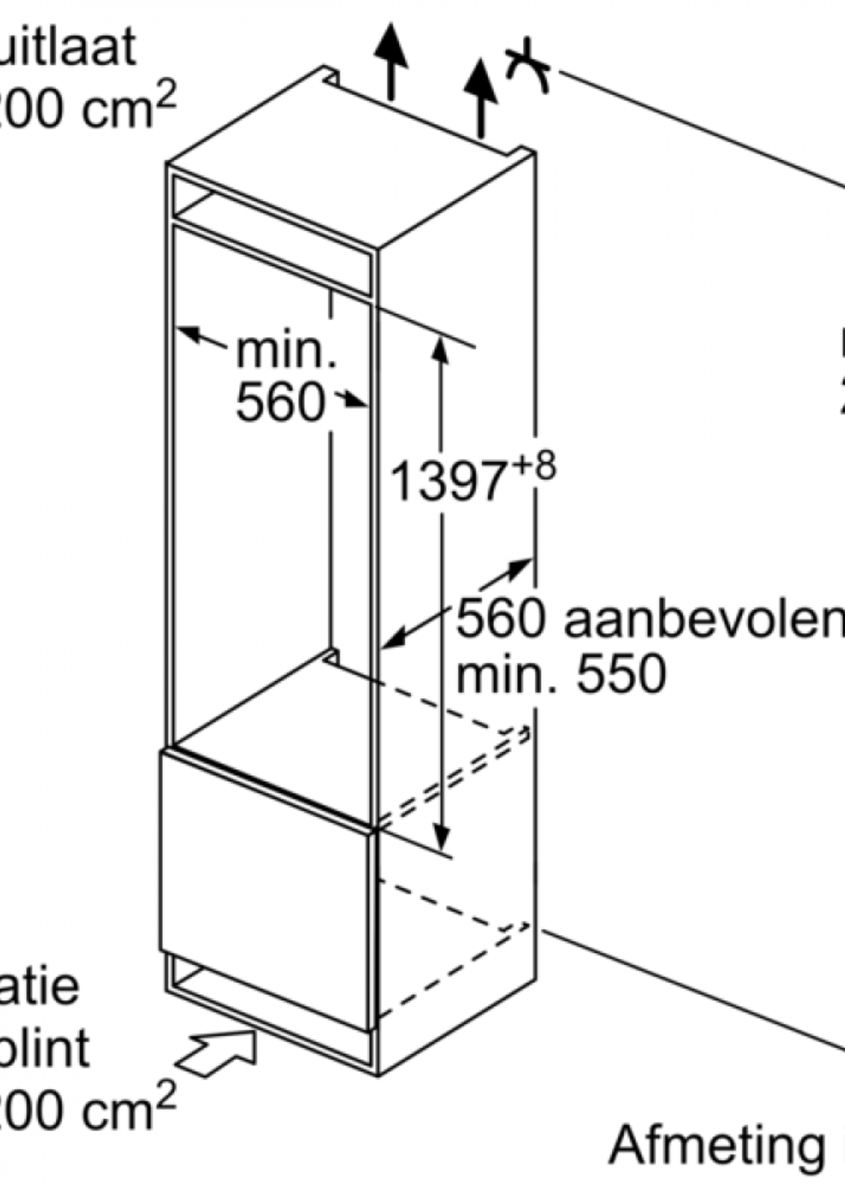Siemens KI51RADF0 inbouw koelkast 140 cm
