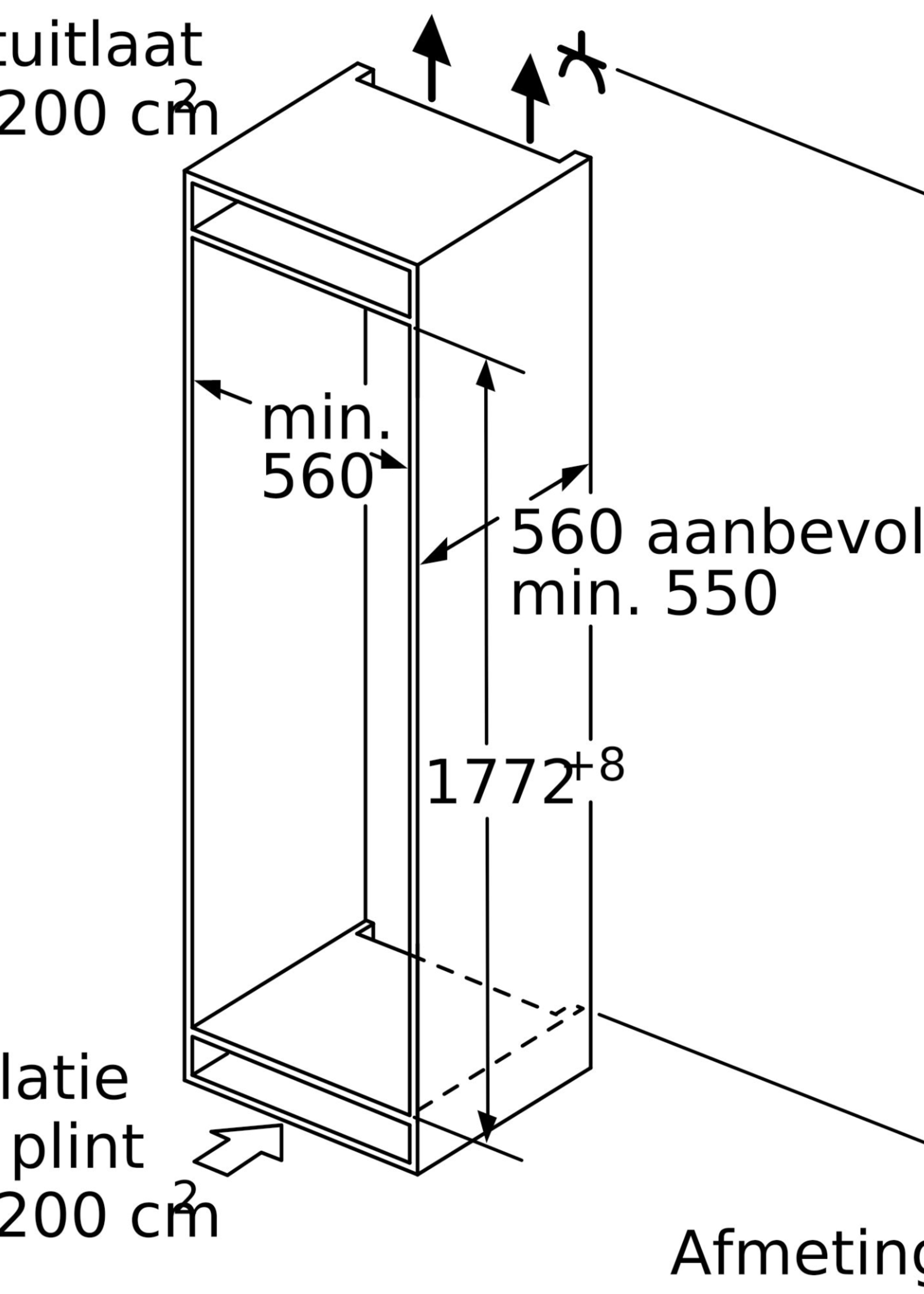 Bosch GIN81AEF0 inbouw vrieskast 178cm