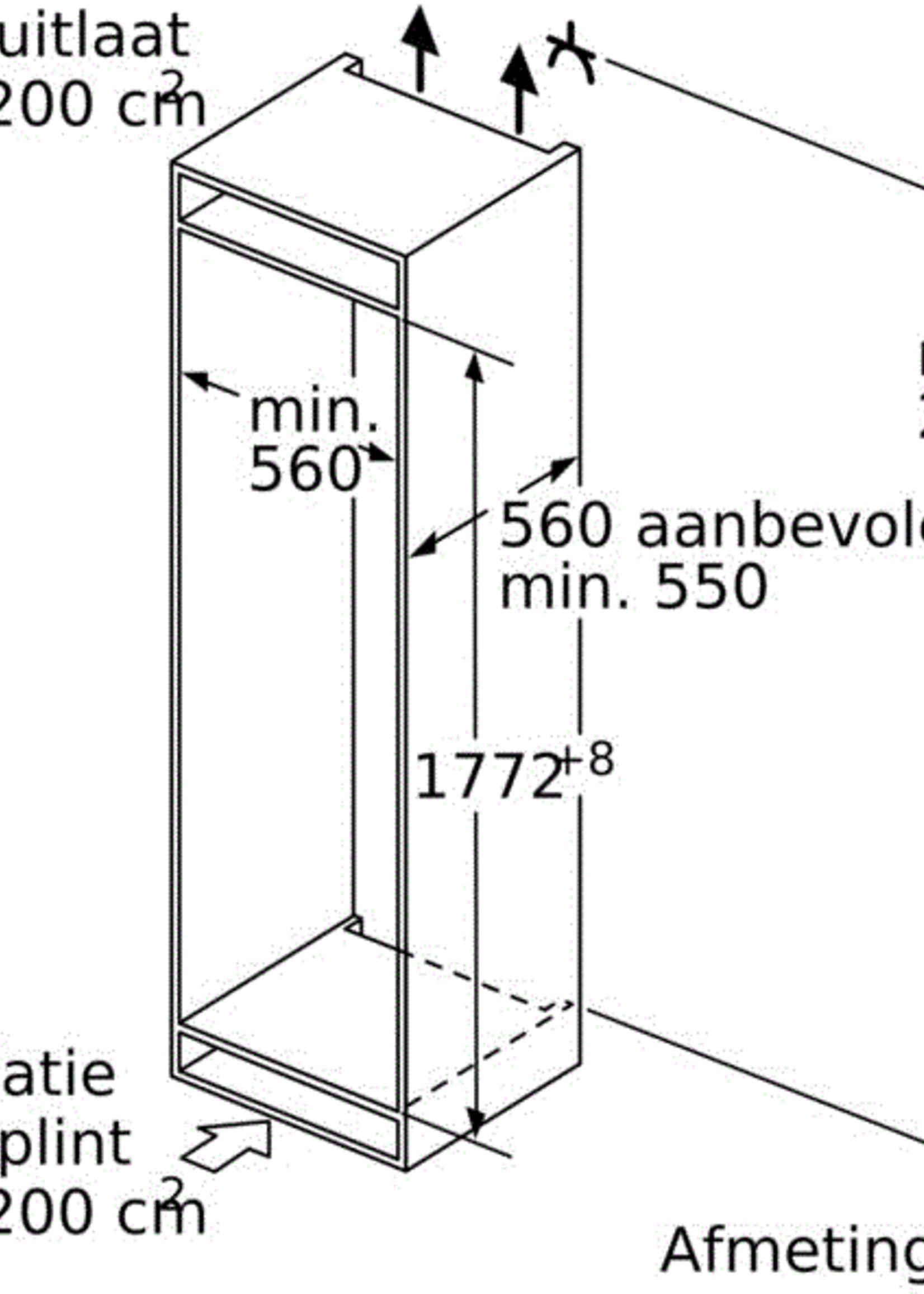 Siemens KI81FSDE0 studioLine inbouw koelkast 178cm