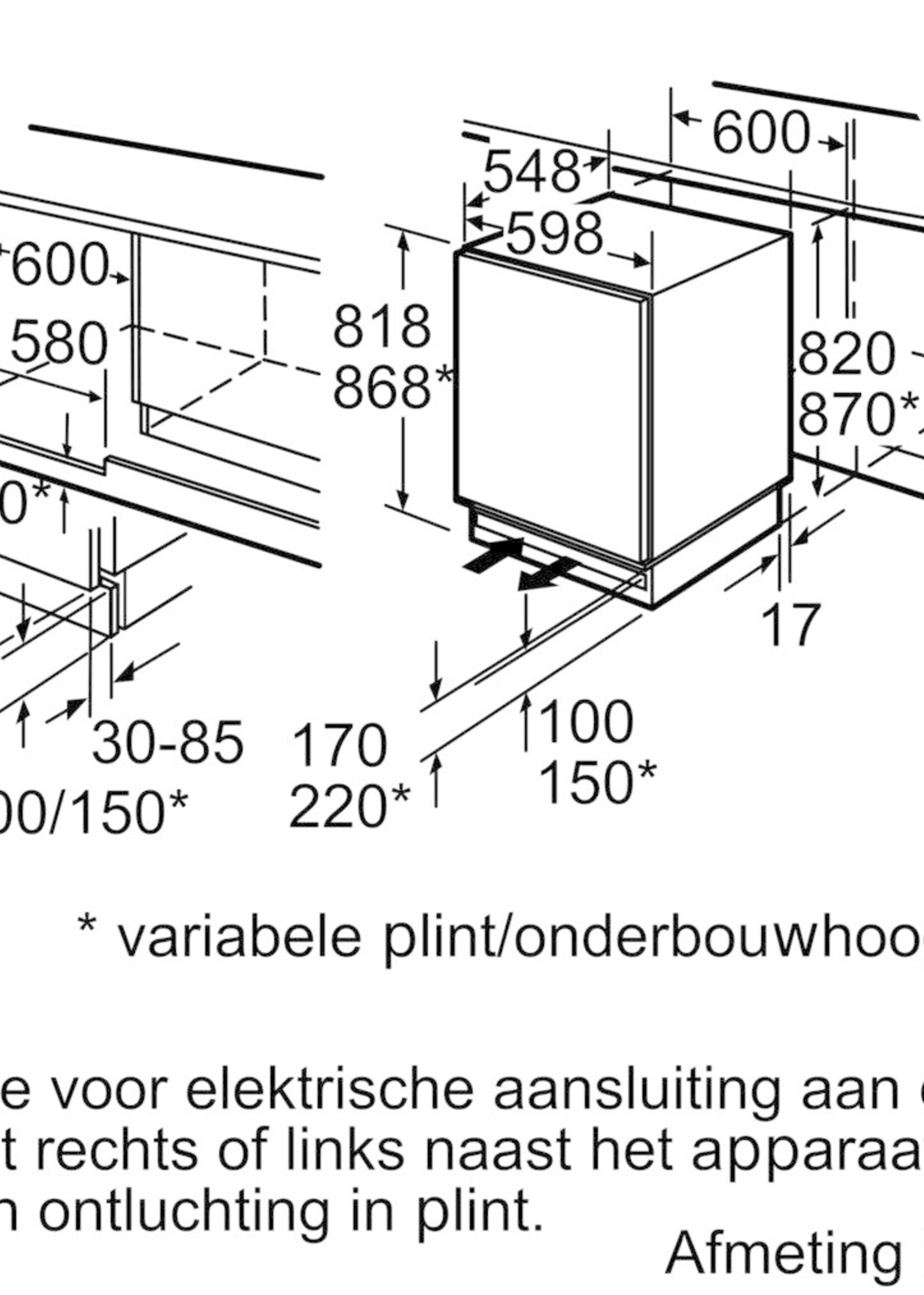 Siemens KU15LADF0 onderbouw koelkast