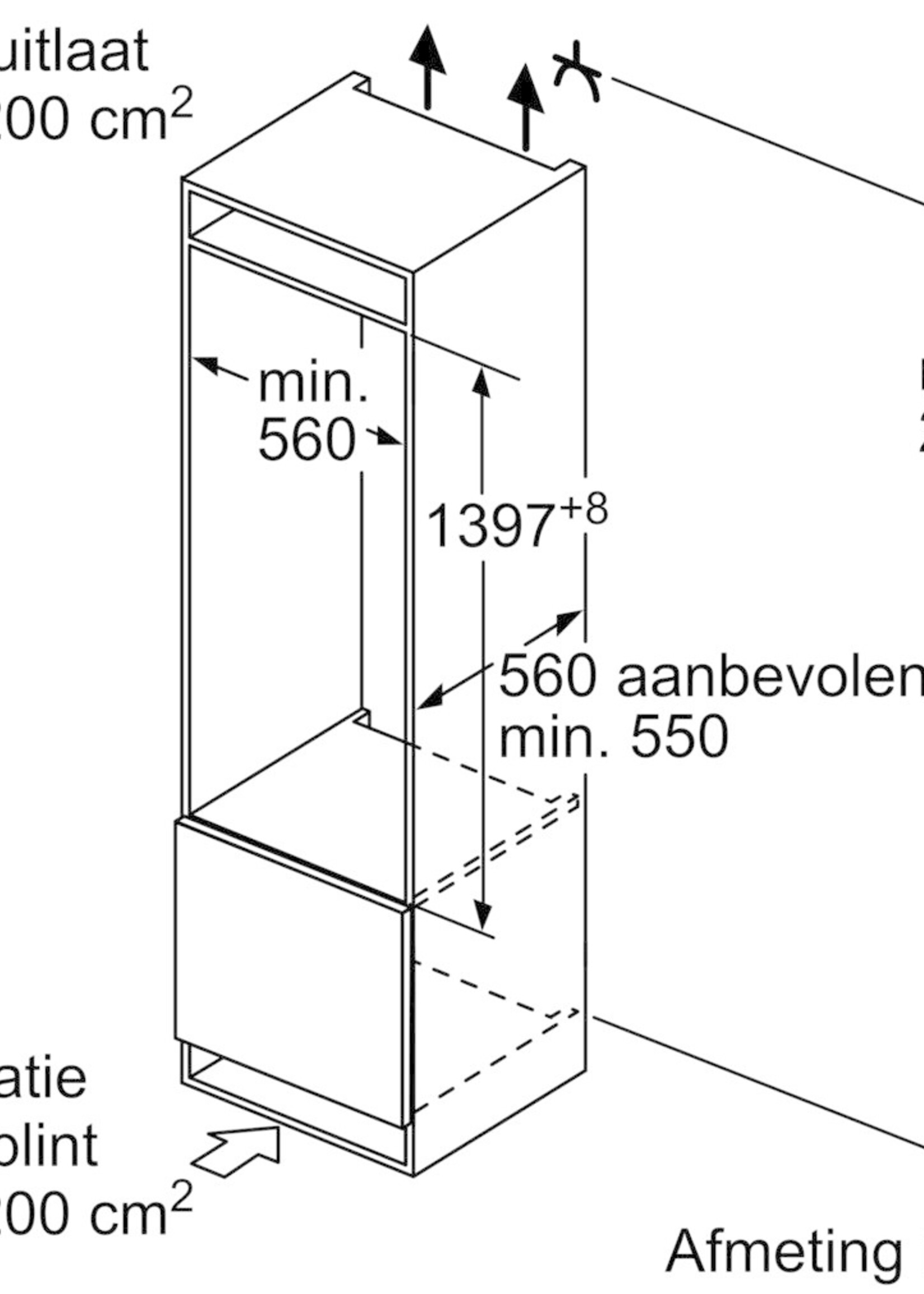 Bosch KIR51AFF0 inbouw koelkast 140 cm