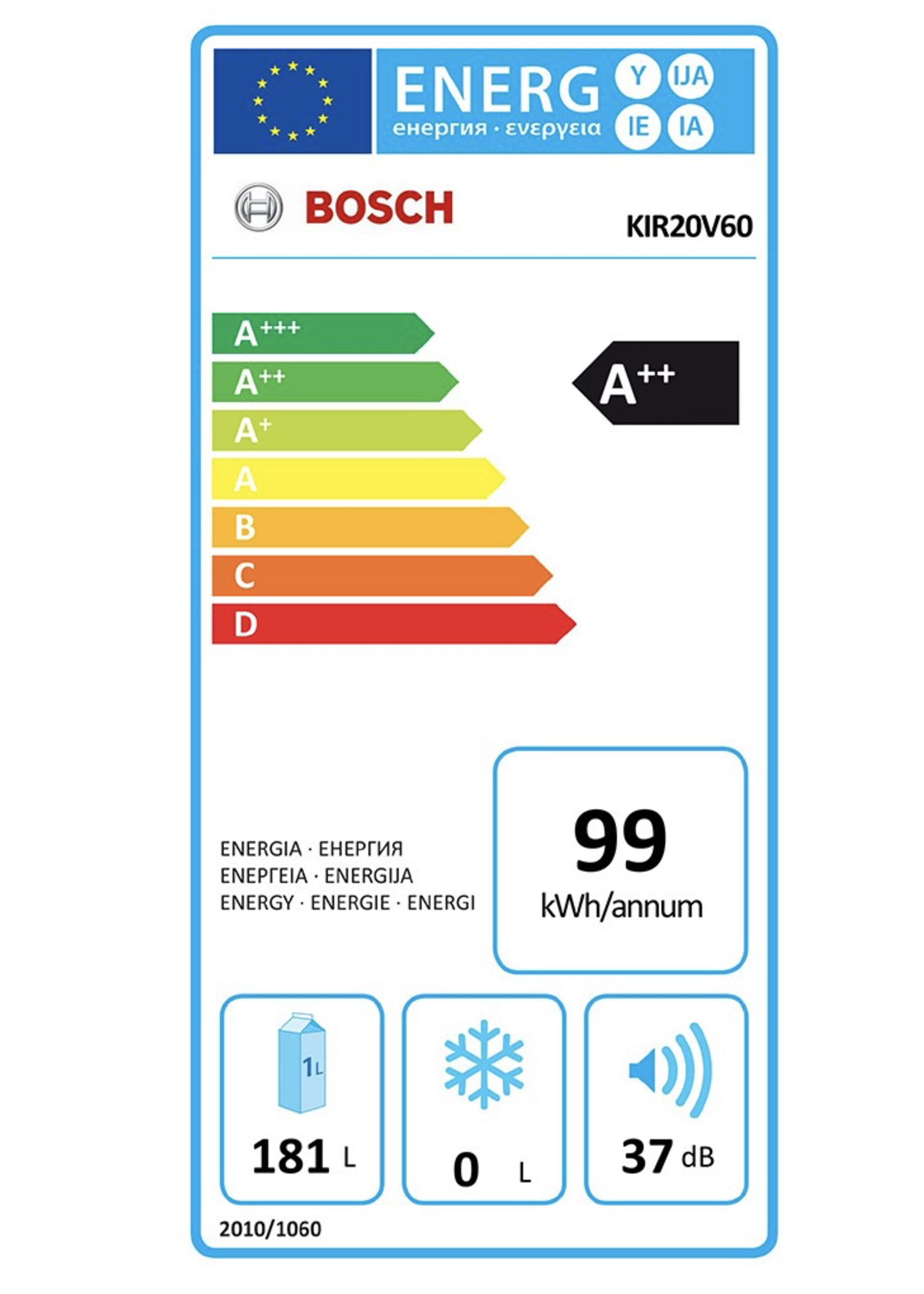 Bosch KIR20EFF0 inbouw koelkast