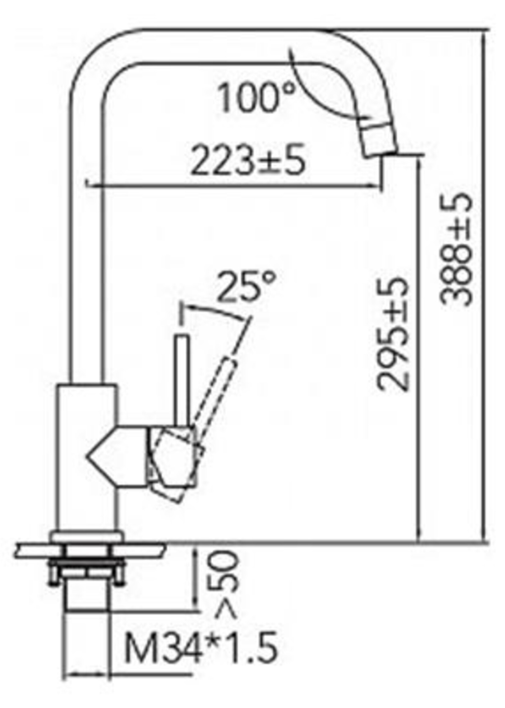 Caressi CA106BKECO keukenkraan