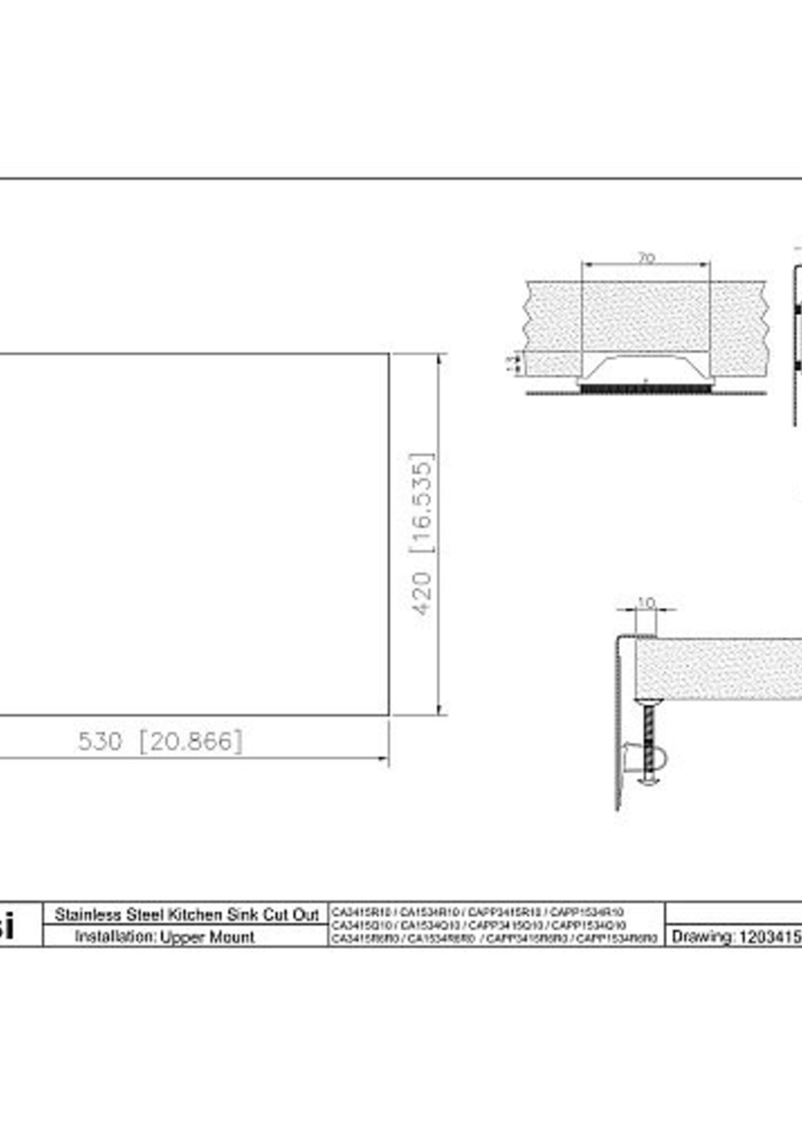 Caressi CA519BK spoelbak accessoire