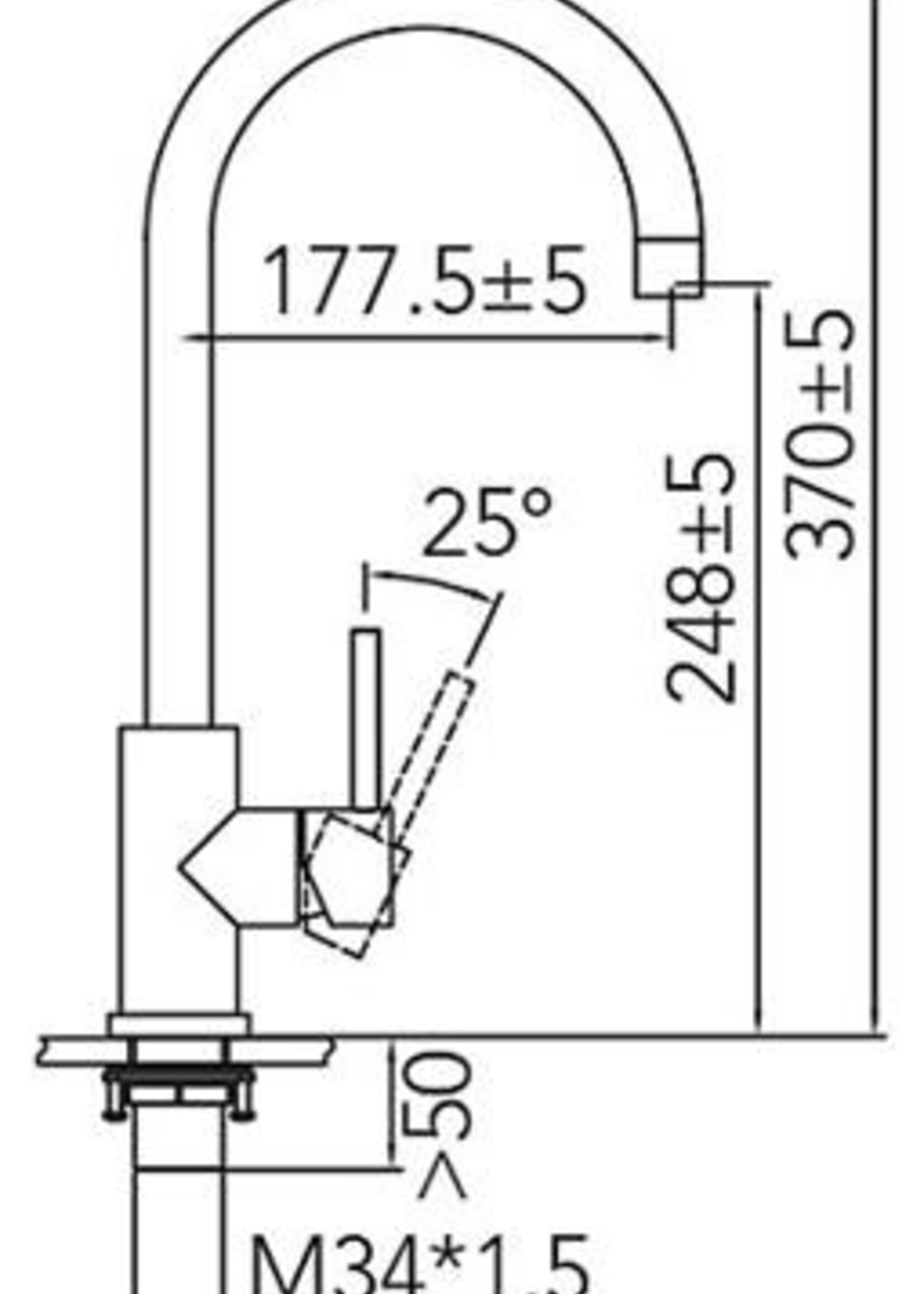 Caressi CABL002 keukenkraan