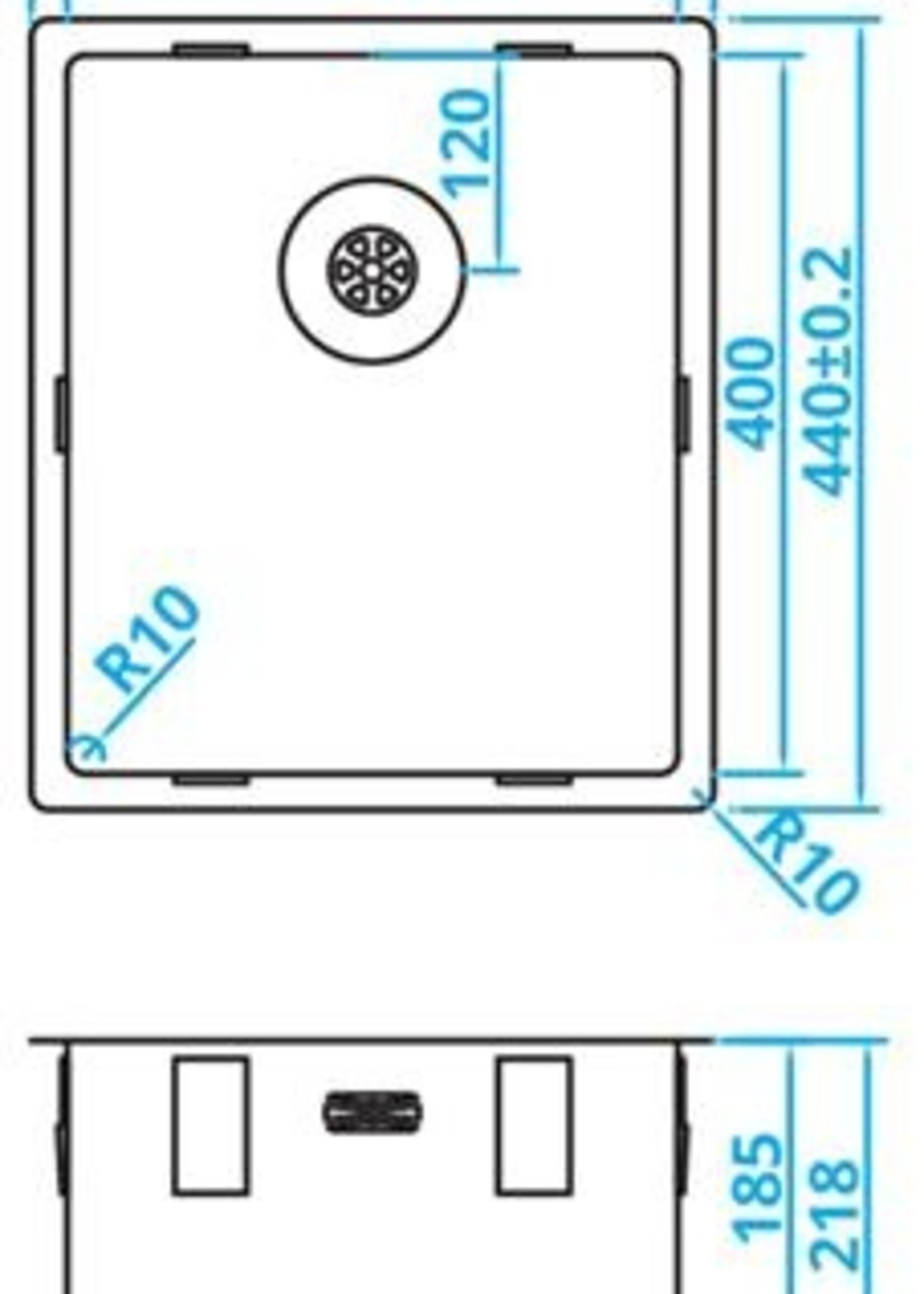 Caressi CAPP34R10 keuken spoelbak