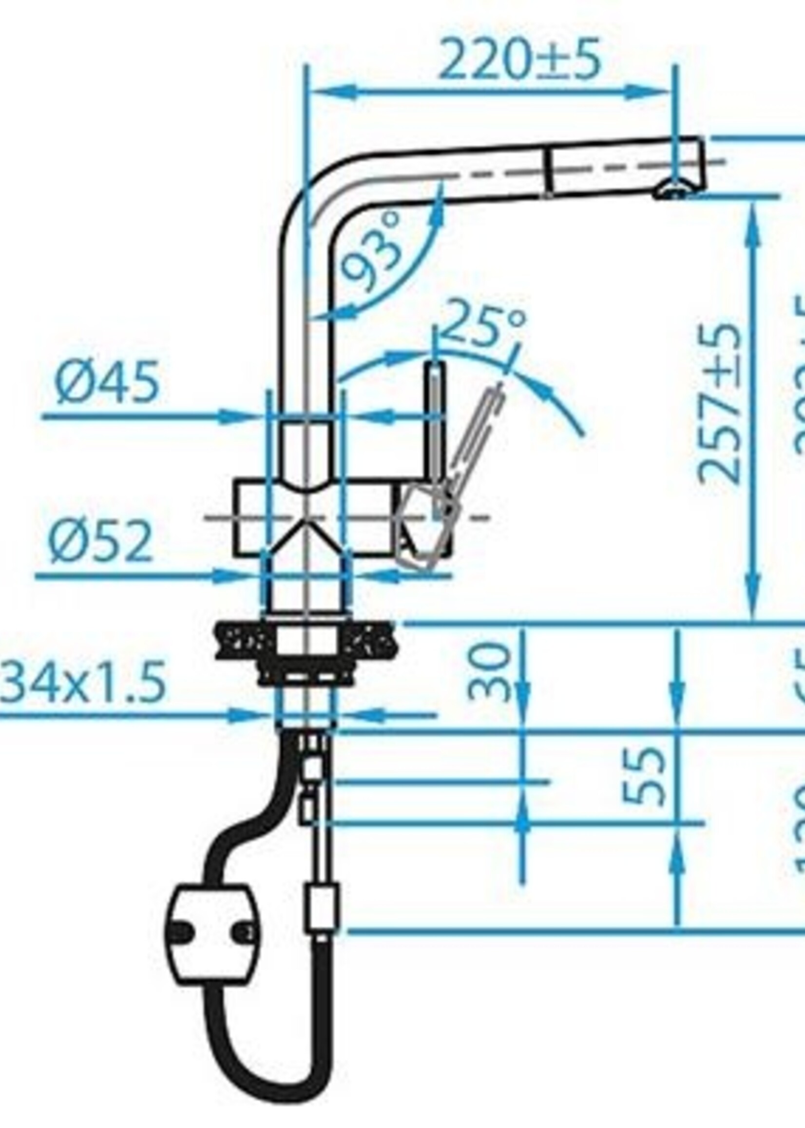 Caressi CA108BKUECO keukenkraan
