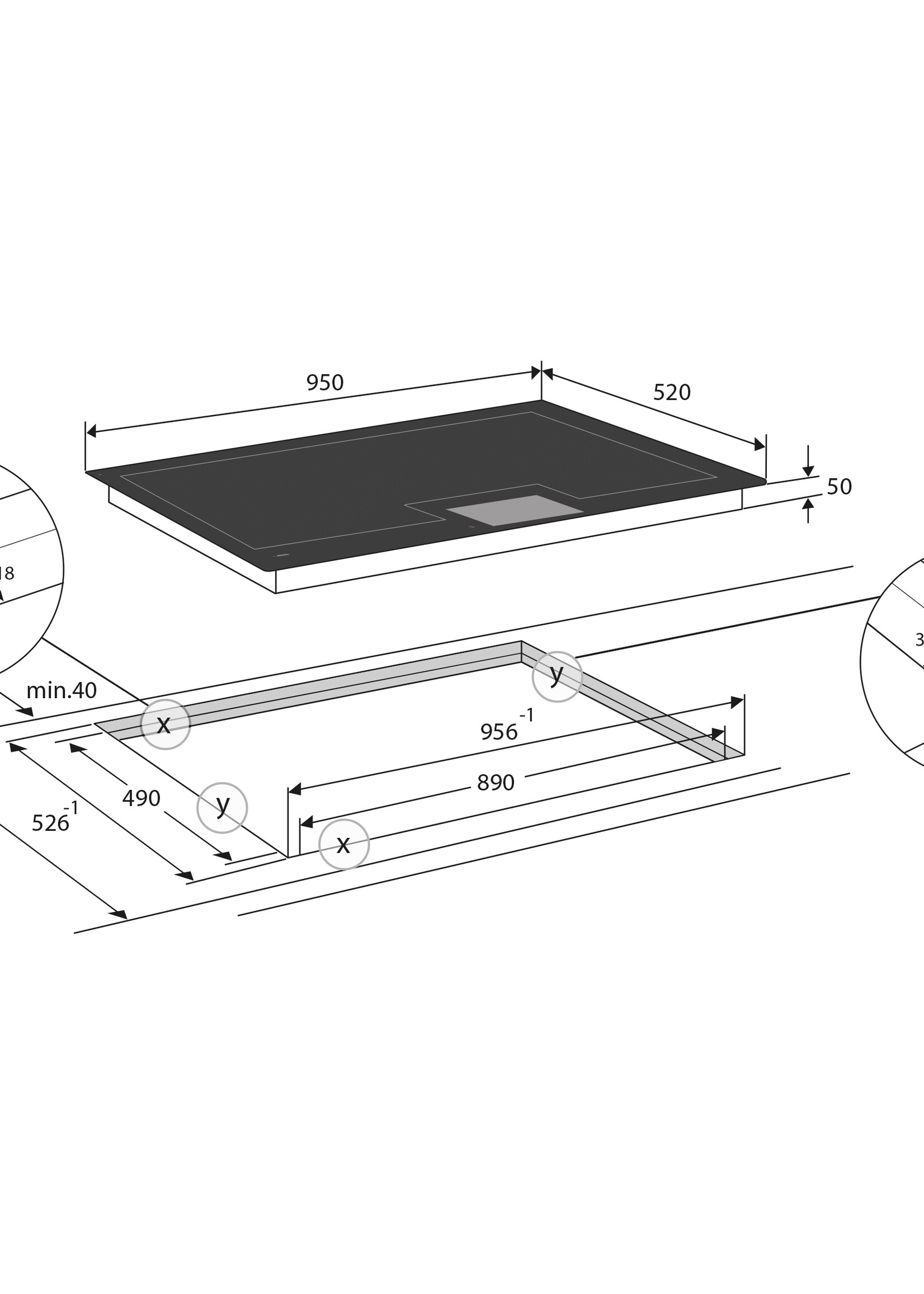 Atag HI39671TF Inductiekookplaat - 95 cm