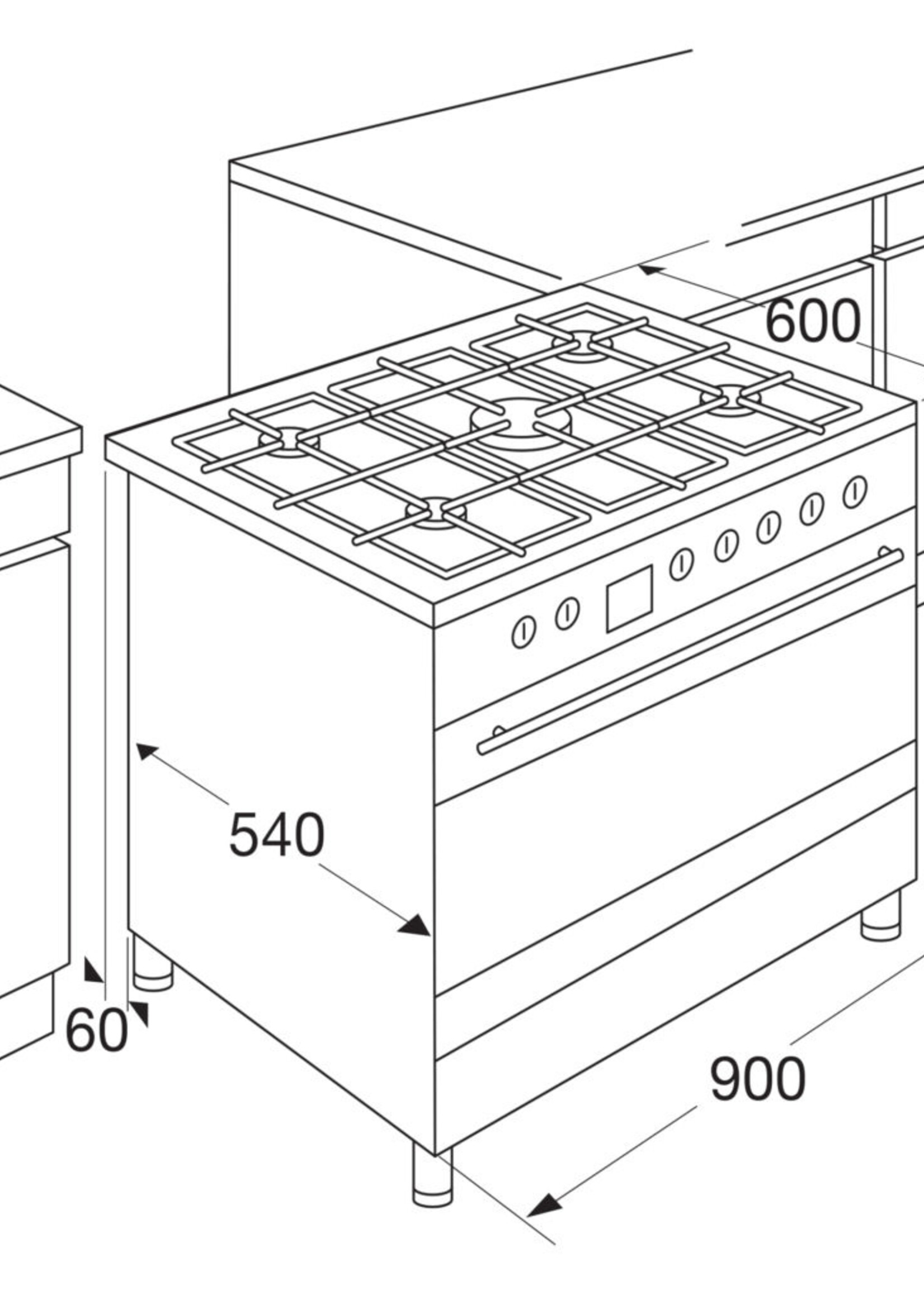 Etna FG190RVS gasfornuis 90 cm