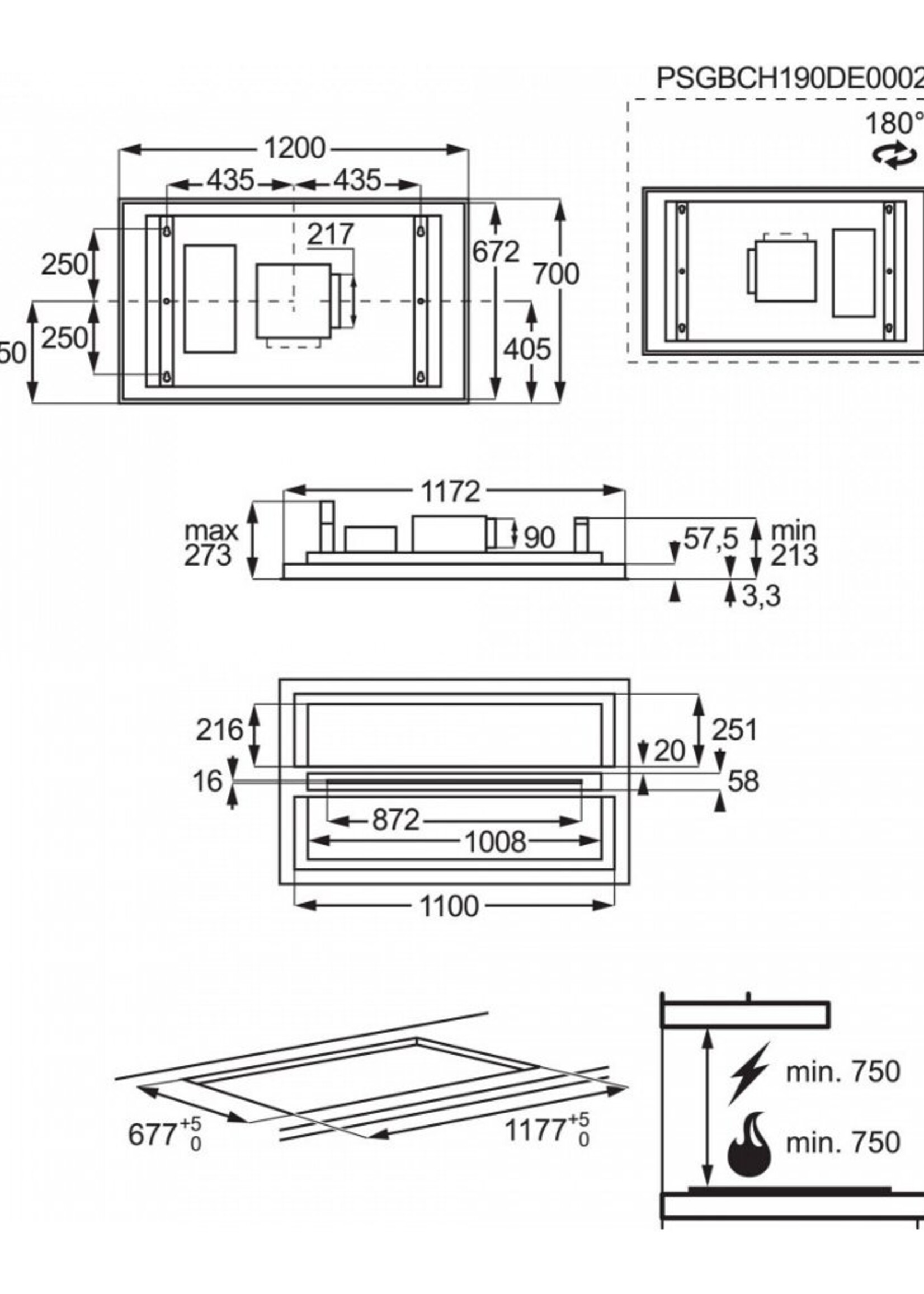 AEG DCK5281HG plafondafzuigkap 120 cm