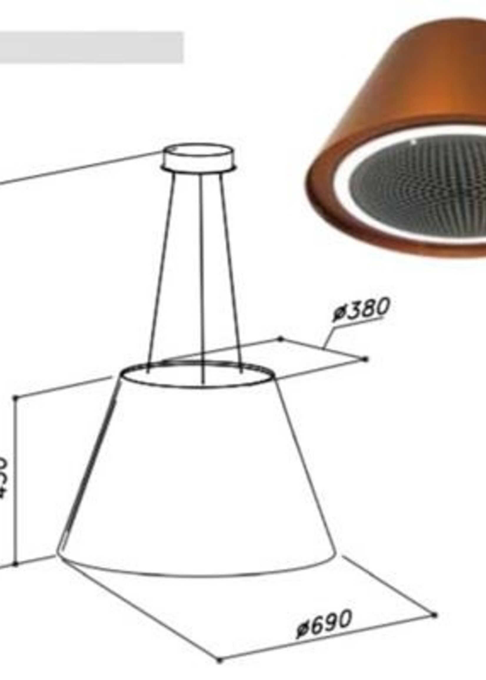 Airo Design CI3100K eilandschouw afzuigkap