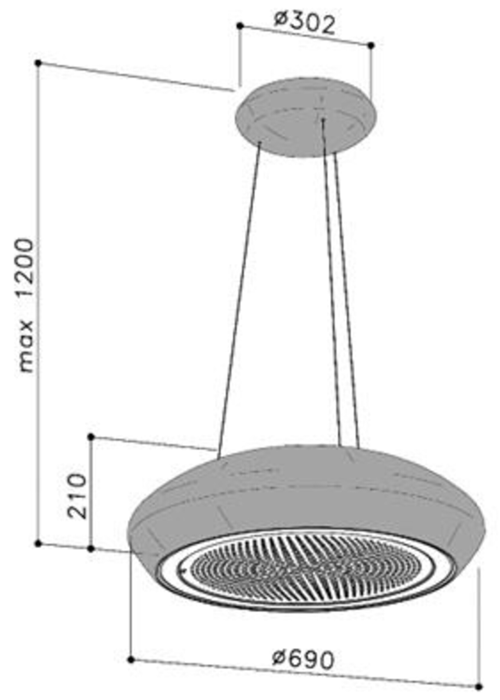 Airo Design CI2600W eilandschouw afzuigkap