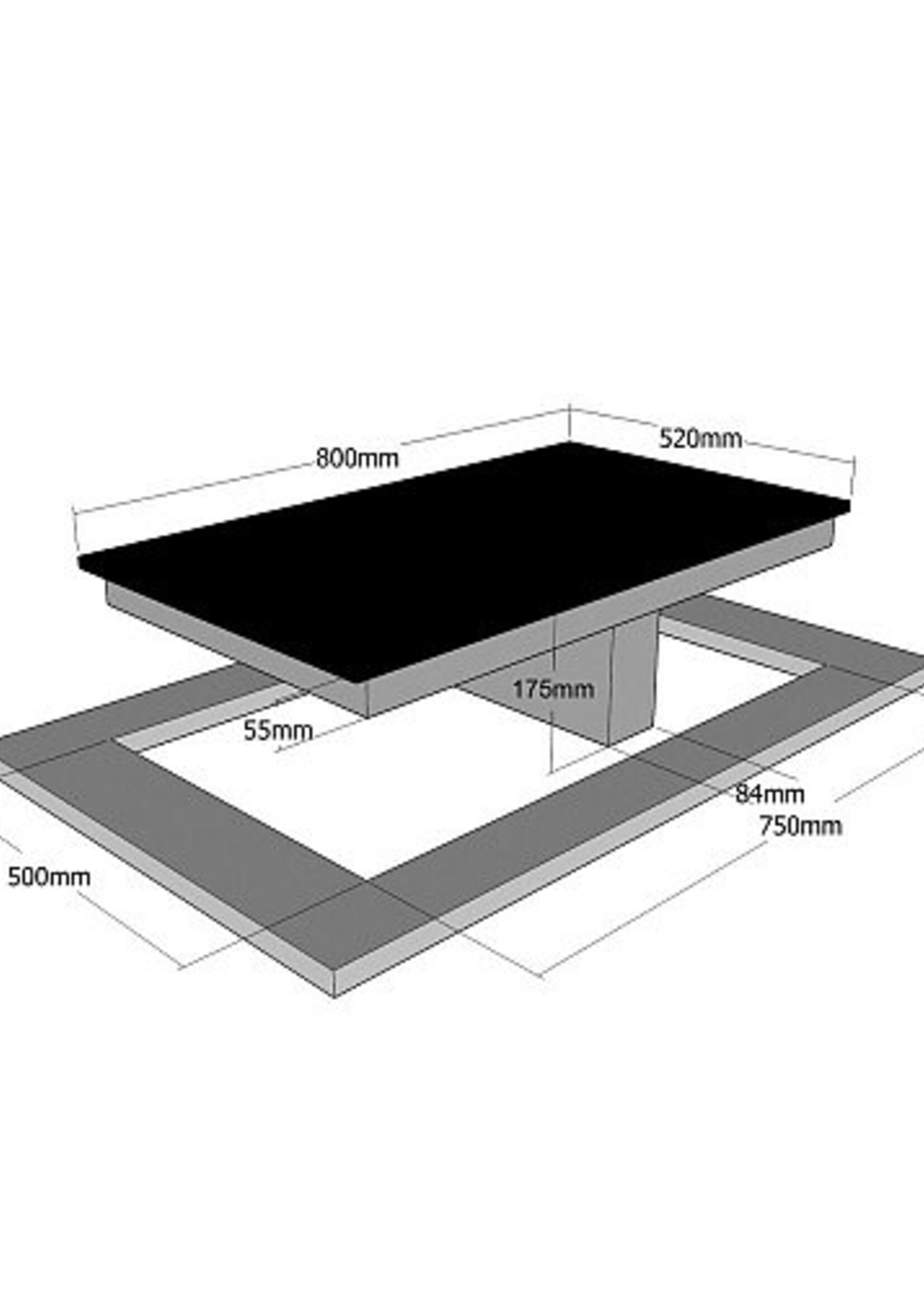 Airo Design IG800-200 kookplaat met afzuiging - 80 cm