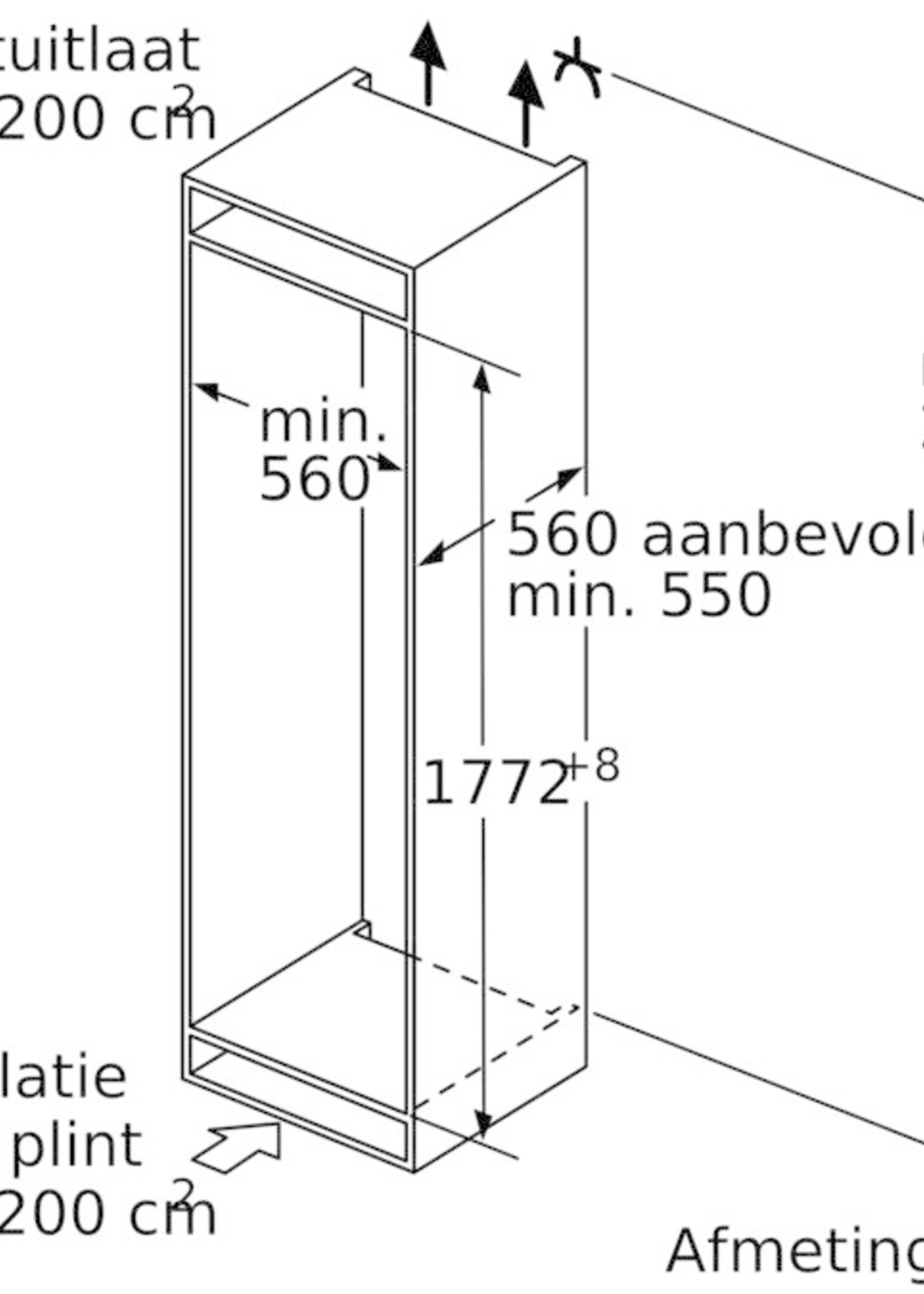 Siemens GI81NACF0 inbouw vrieskast 178cm