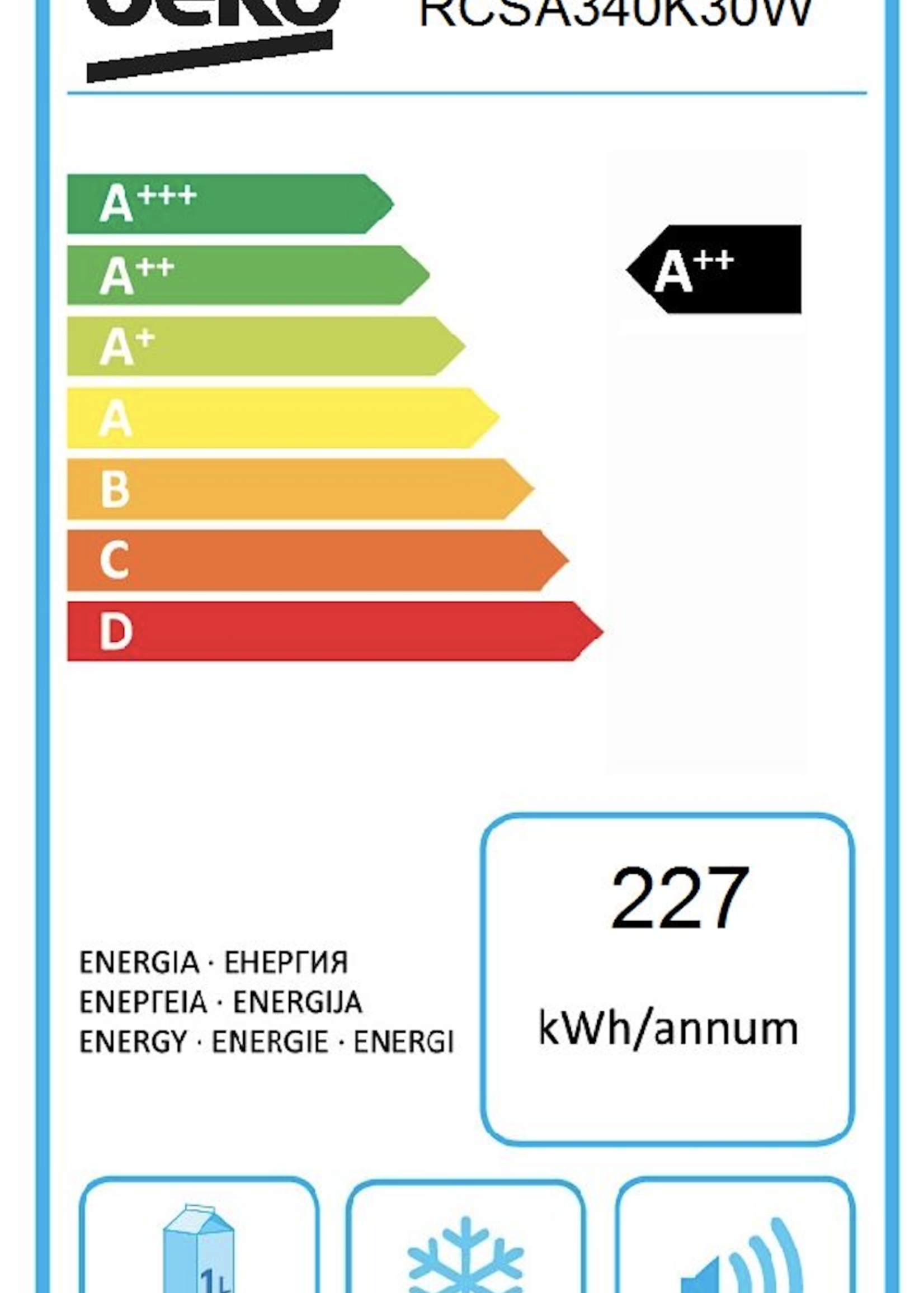Beko RCSA340K30W koel-vriescombinatie
