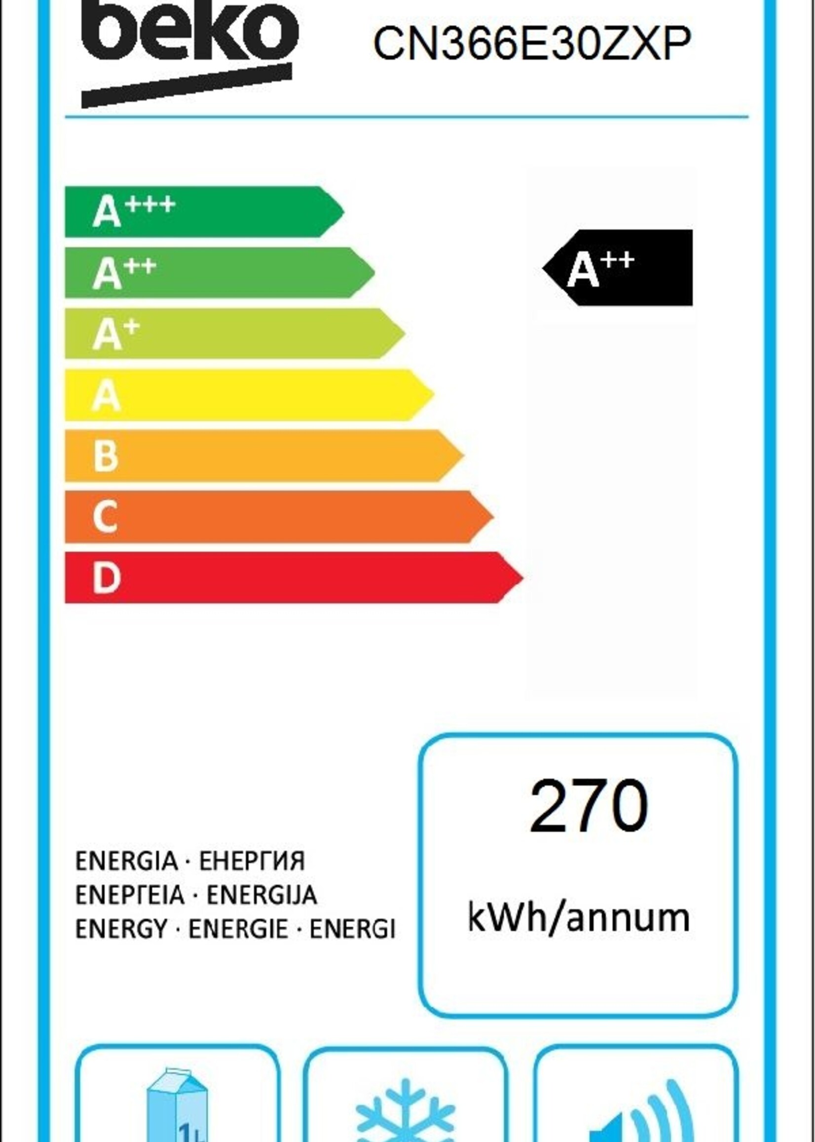Beko CN366E30ZXP koel-vriescombinatie