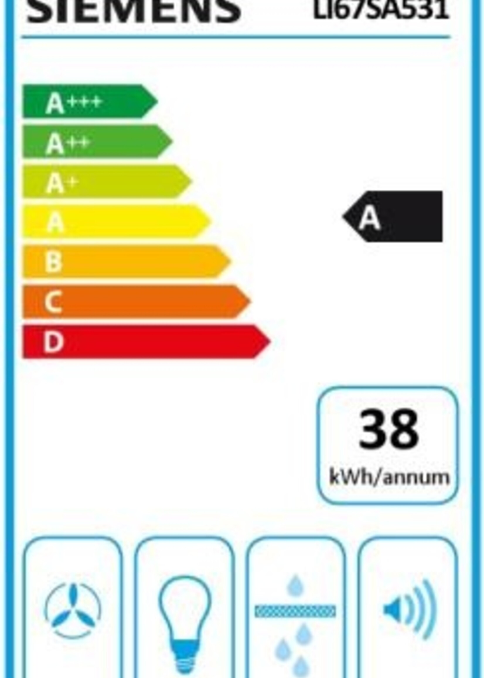 Siemens LI67SA531 vlakscherm afzuigkap 60 cm