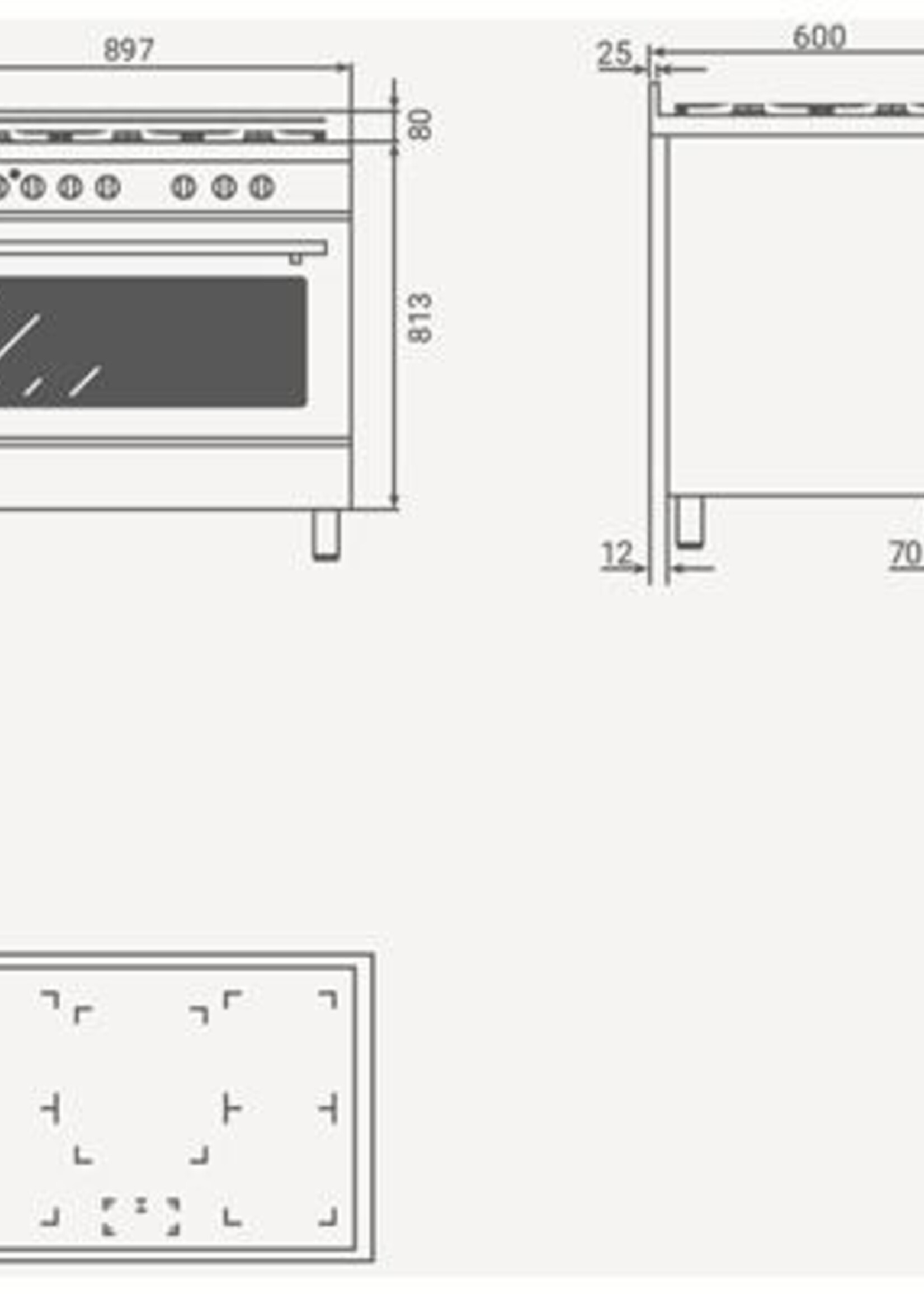 Boretti ML9015IFSZW inductiefornuis 90 cm