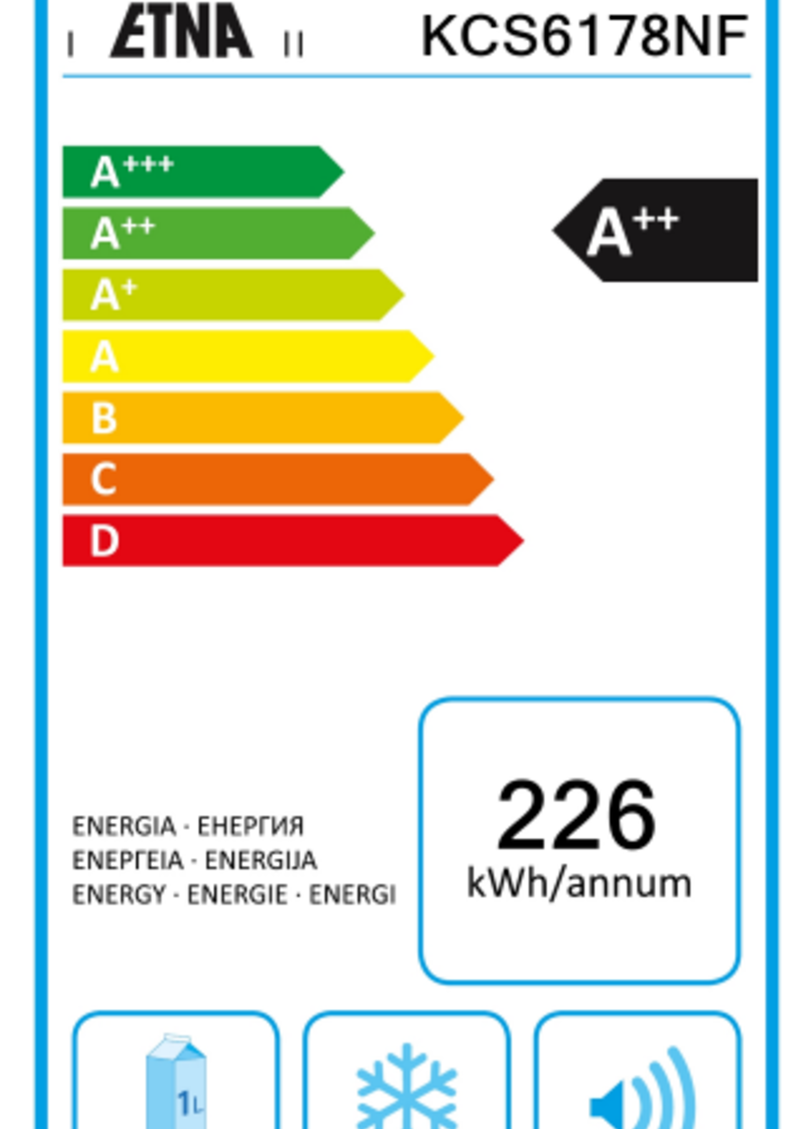 Etna KCS6178NF inbouw koel/vriescombinatie