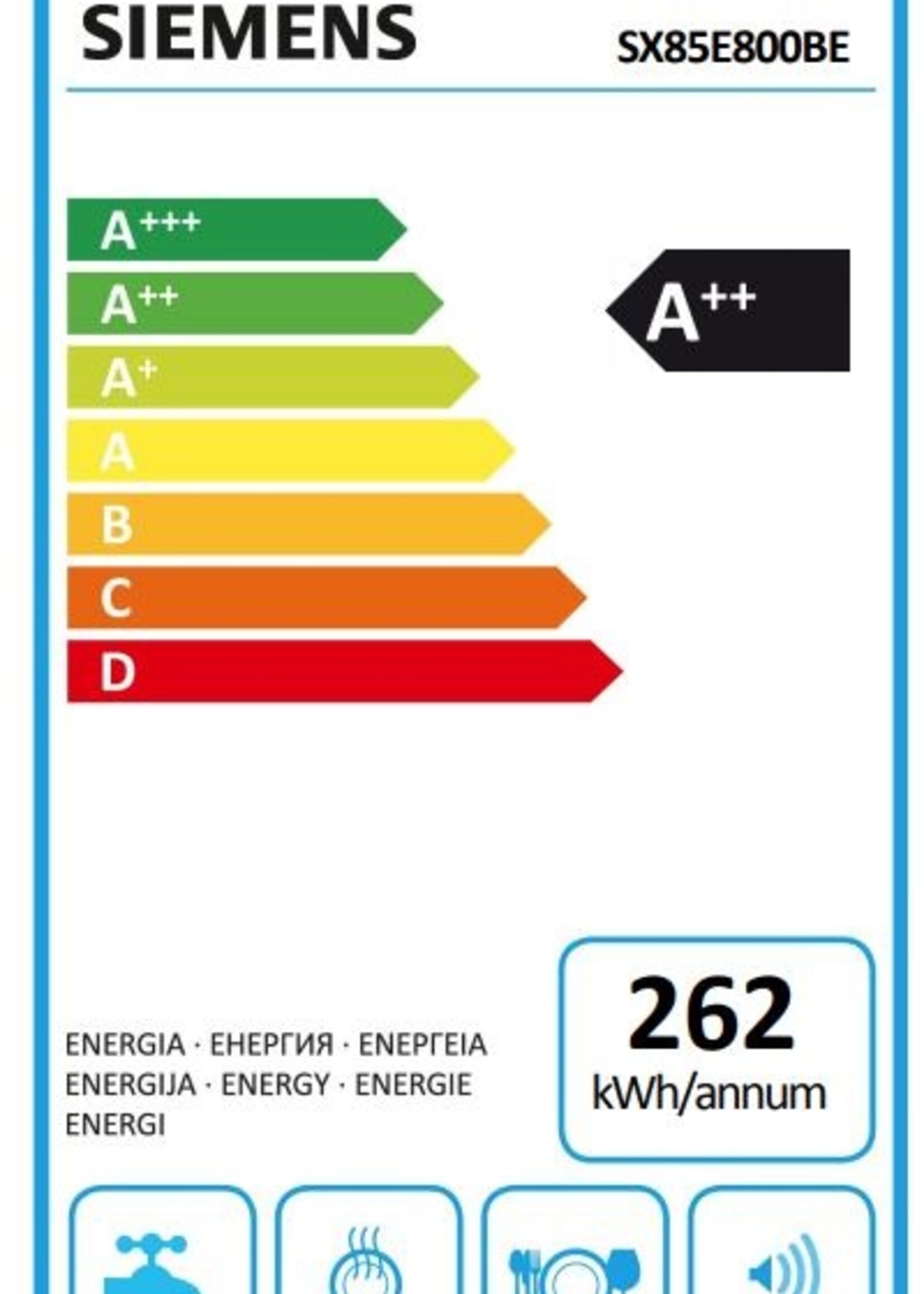 Siemens SX85E800BE  studioLine vaatwasser 60 cm XXL
