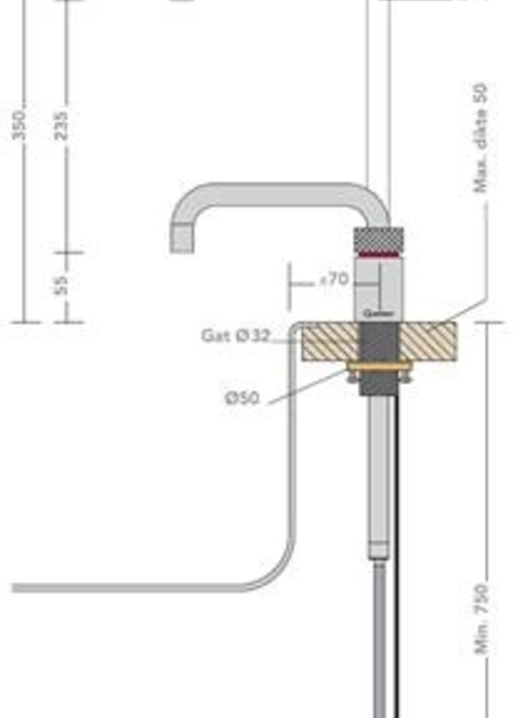 Quooker 3NSRVS CUBE kokend waterkraan