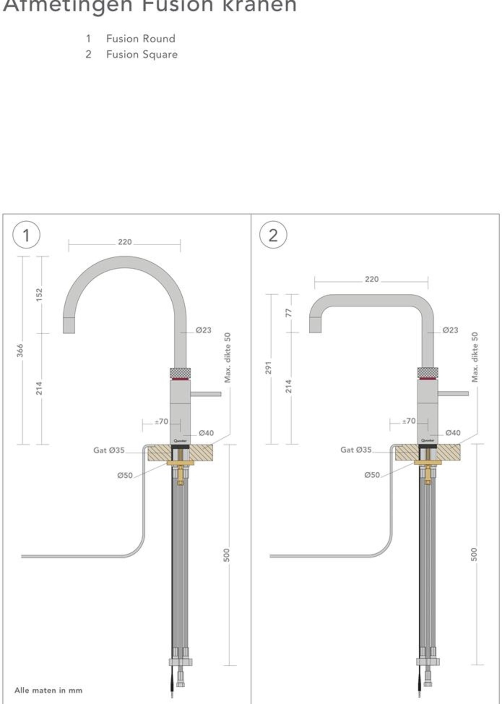 Quooker 22+CFRRVS CUBE kokend waterkraan