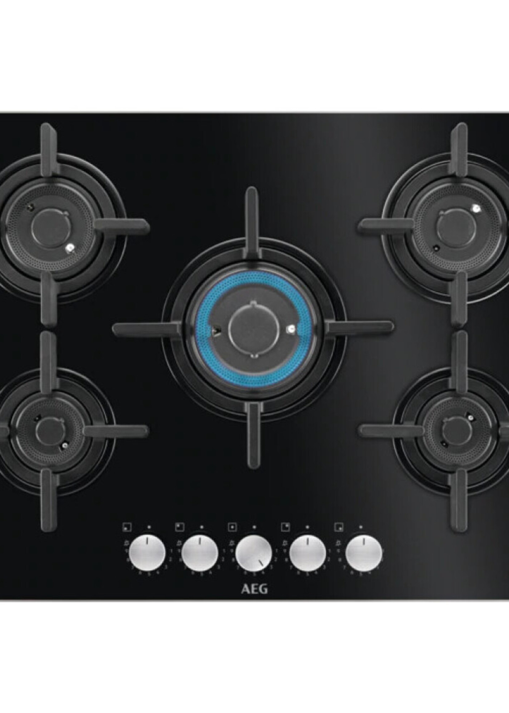 AEG HKB75029NB gas op glas kookplaat